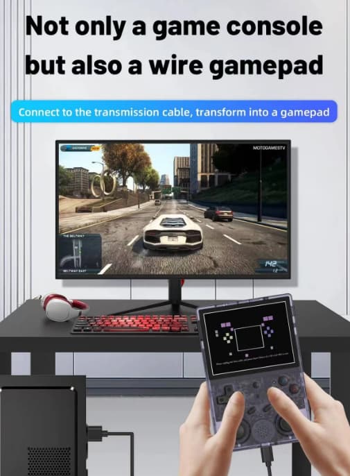 ANBERNIC RG353V Transparent Purple Game Console + 64GB SD (includes 4000+ games)