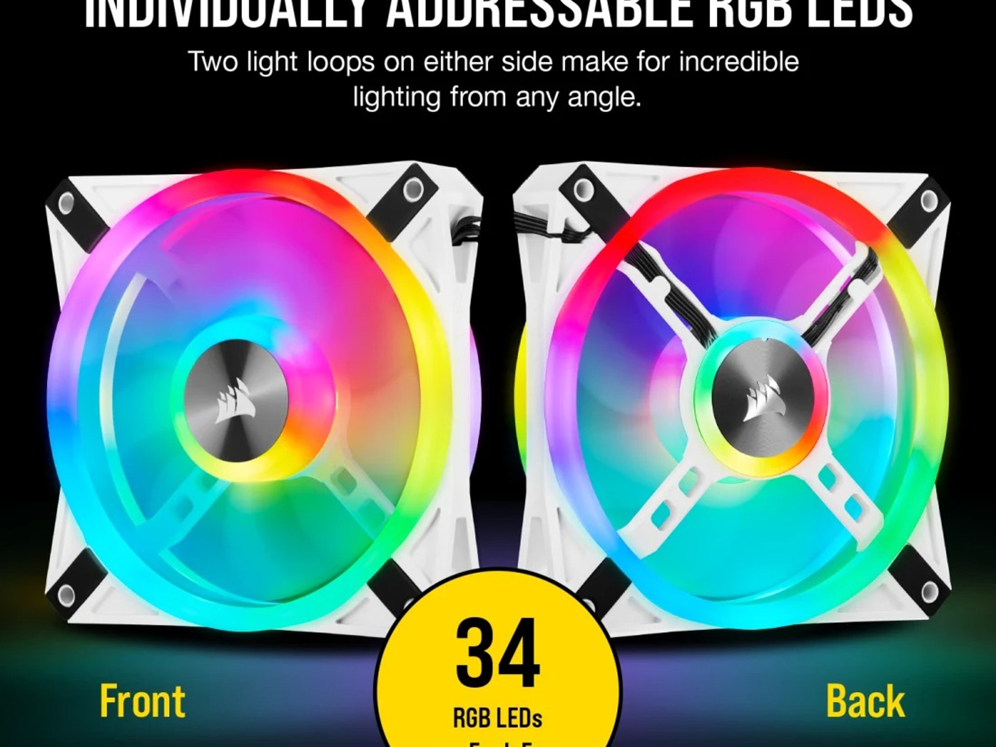 Corsair iCUE QL120 RGB 120mm PWM White Fan