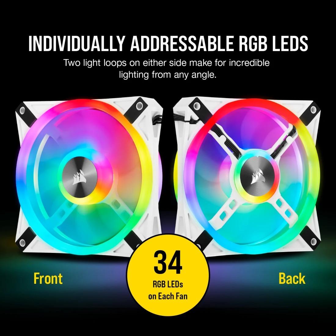 Corsair iCUE QL120 RGB 120mm PWM White Fan