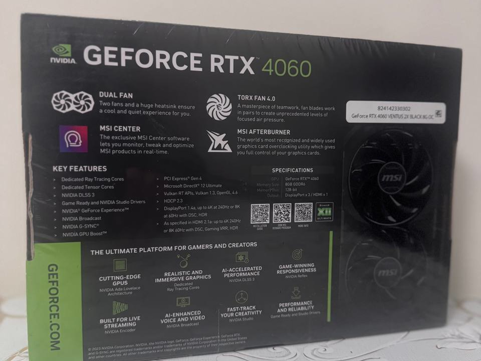 Brand New MSI GeForce RTX 4060 VENTUS 2X BLACK 8G OC