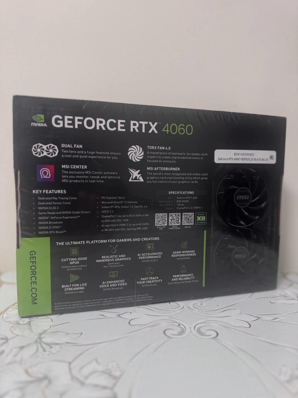 Brand New MSI GeForce RTX 4060 VENTUS 2X BLACK 8G OC