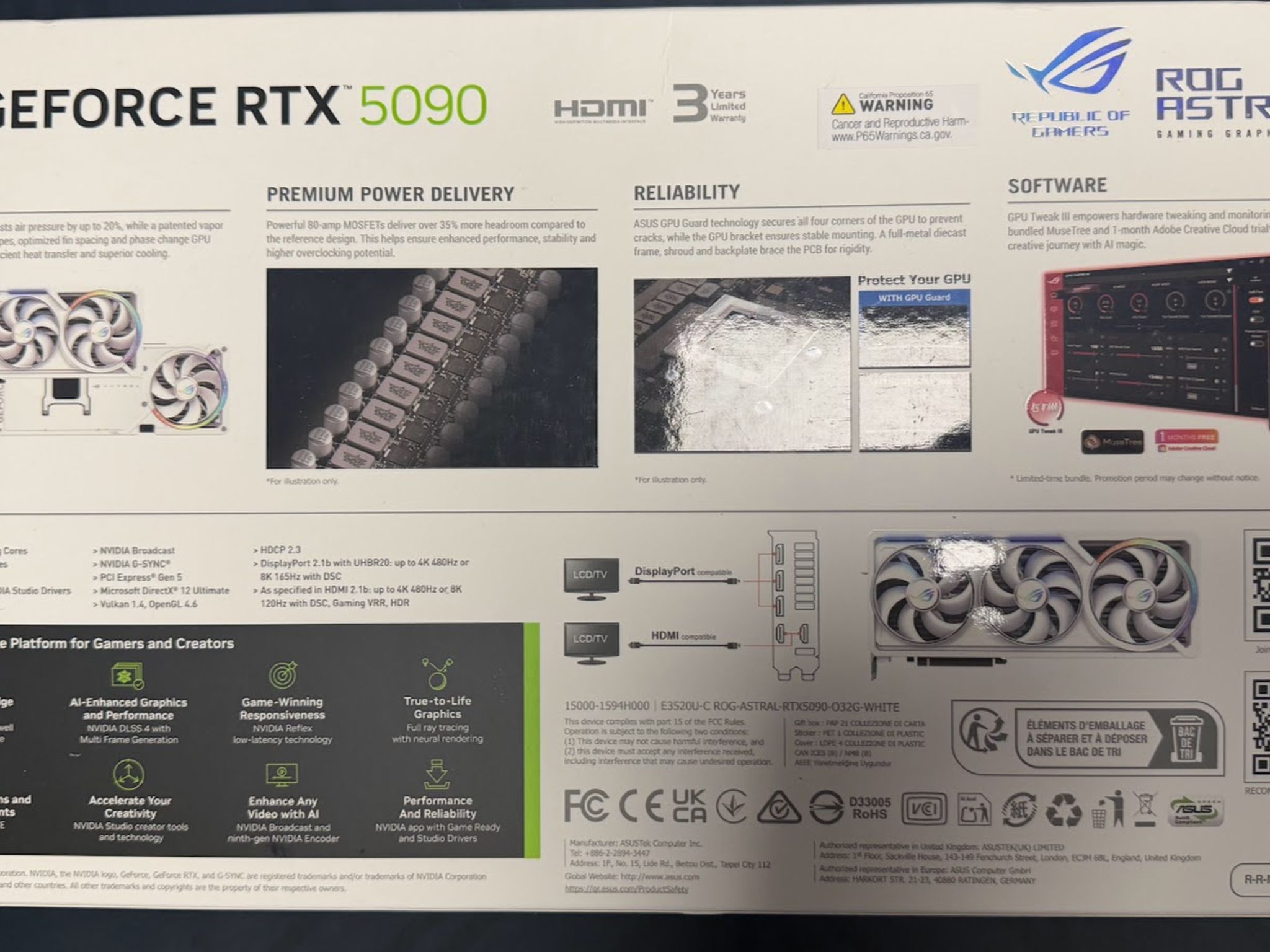 ASUS ROG Astral GeForce RTX 5090 32GB GDDR7 OC Edition