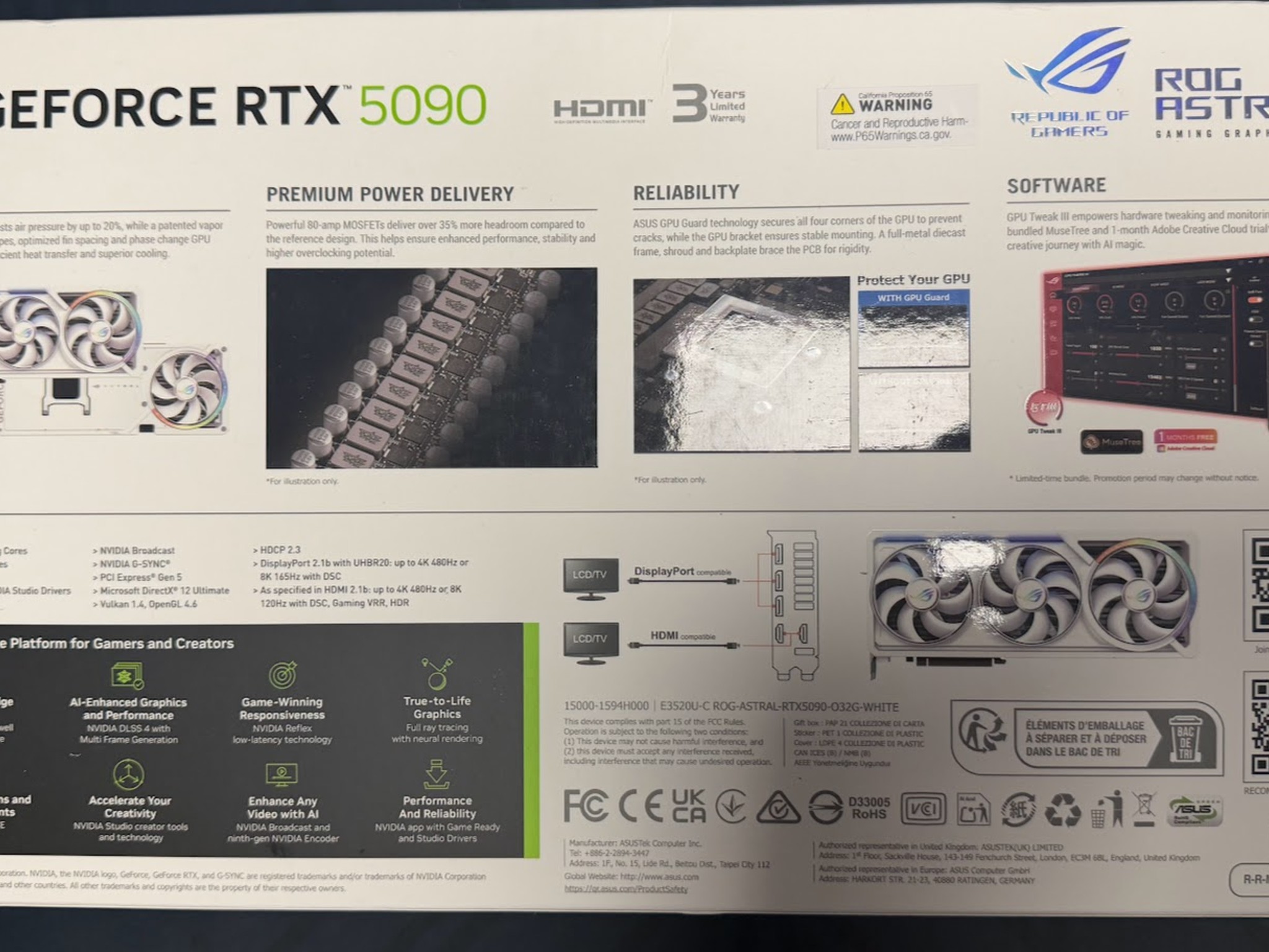ASUS ROG Astral GeForce RTX 5090 32GB GDDR7 OC Edition