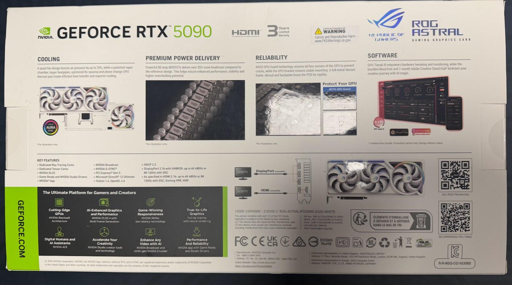 ASUS ROG Astral GeForce RTX 5090 32GB GDDR7 OC Edition