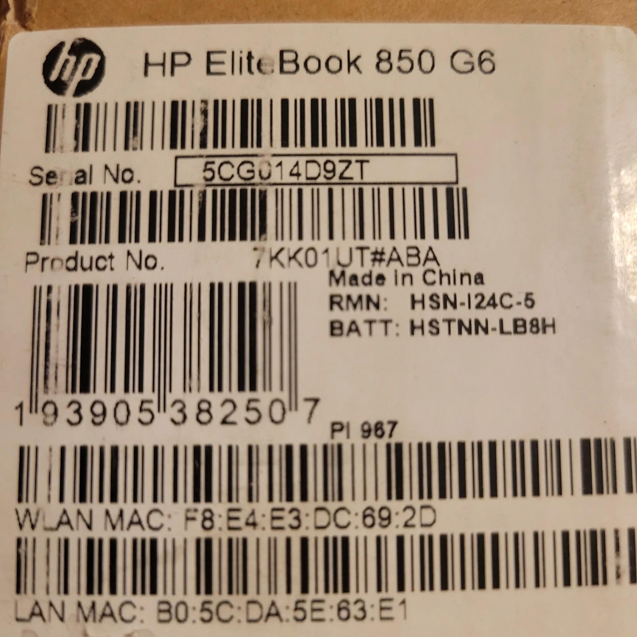 HP EliteBook 850 G6 Notebook PC