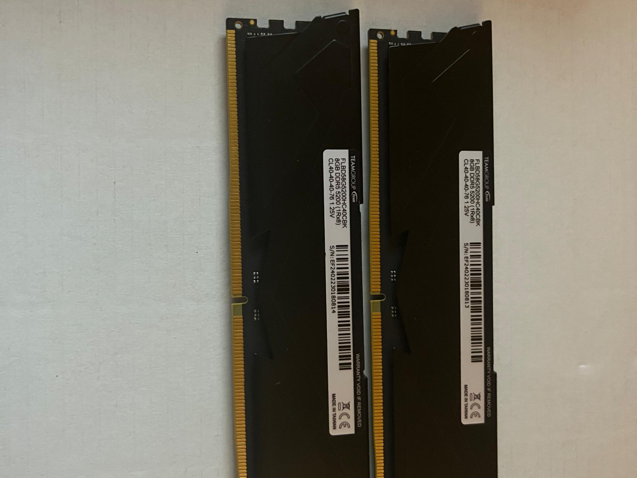 Intel i5 12400f with 16 gb of T force ram