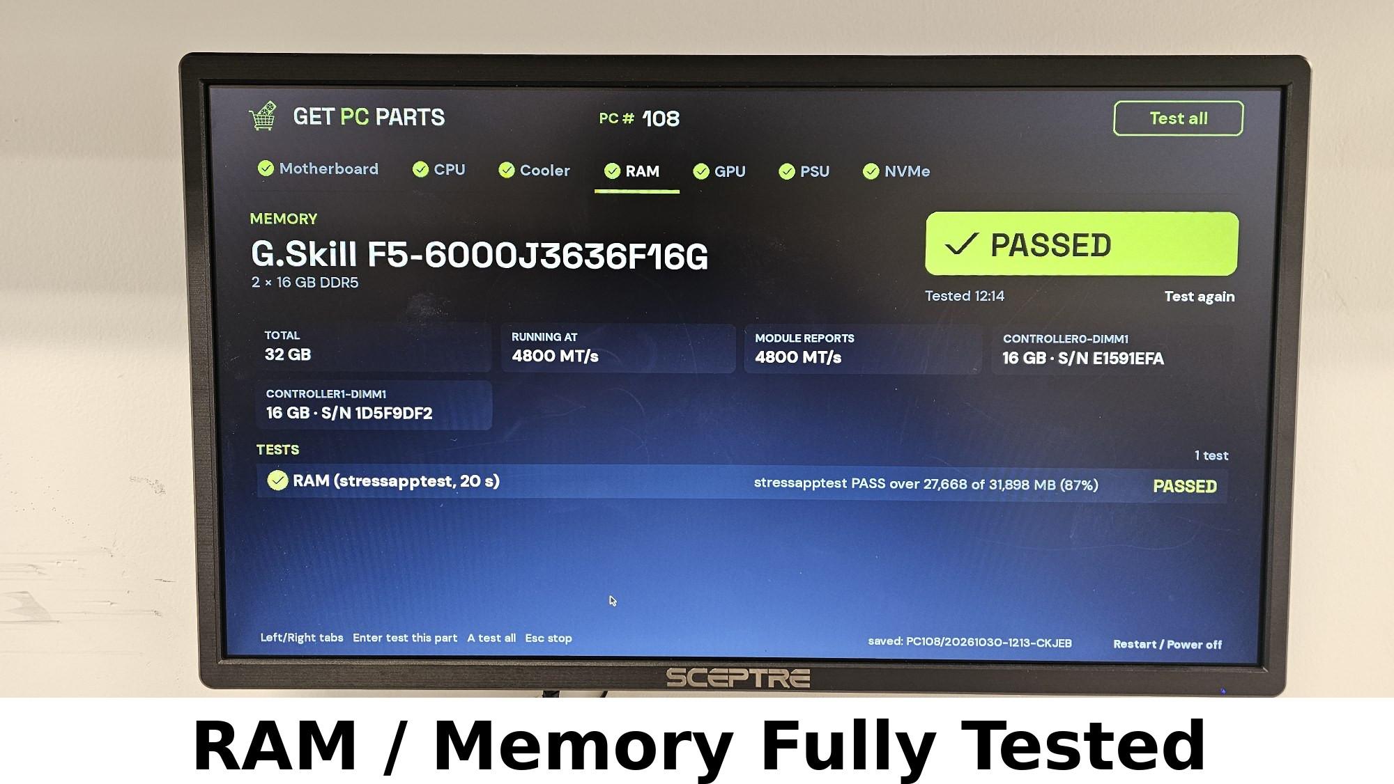 32GB DDR5 (2x16GB) CL36 6000MT/s G.Skill