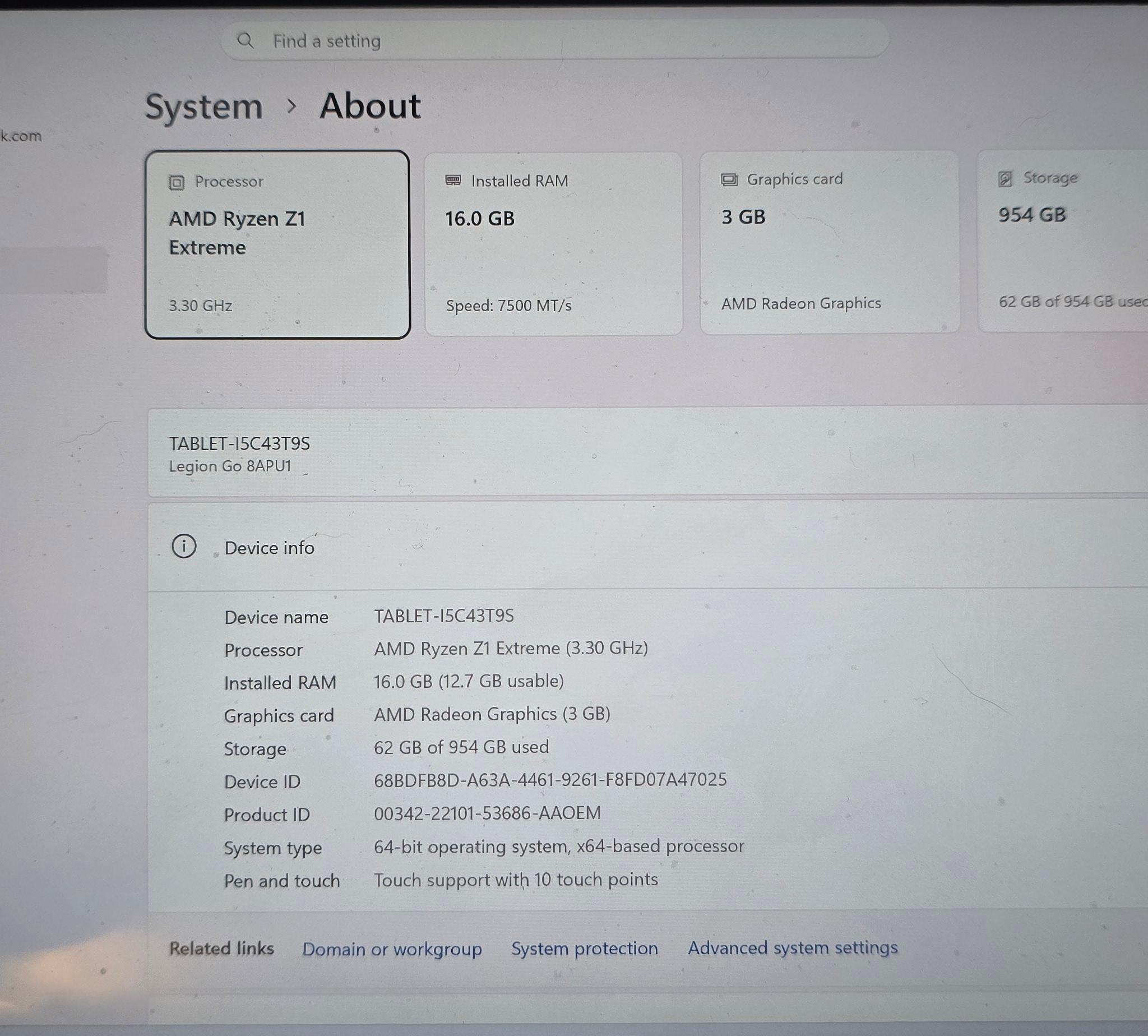 Lenovo Legion Go Z1 Extreme 8.8" 144hz
