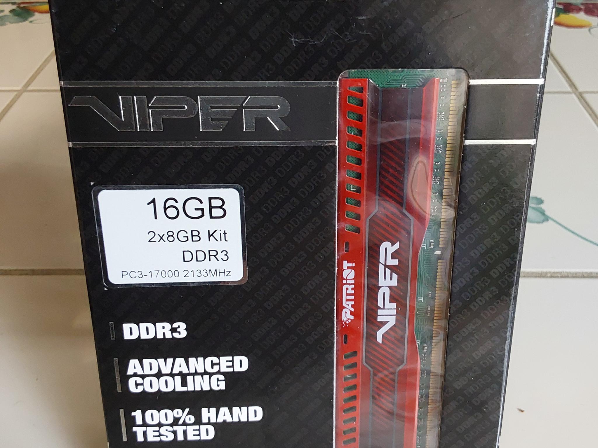 Patriot Viper 3 Low Profile Red 16GB (2 x 8GB) 240-Pin DDR3 2133 (PC3 17000) Desktop Memory