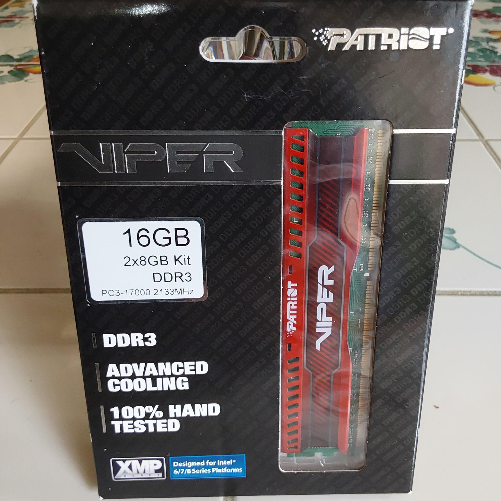 NEW Patriot Viper 3 Low Profile Red 16GB (2 x 8GB) 240-Pin DDR3 2133 (PC3 17000) Desktop Memory