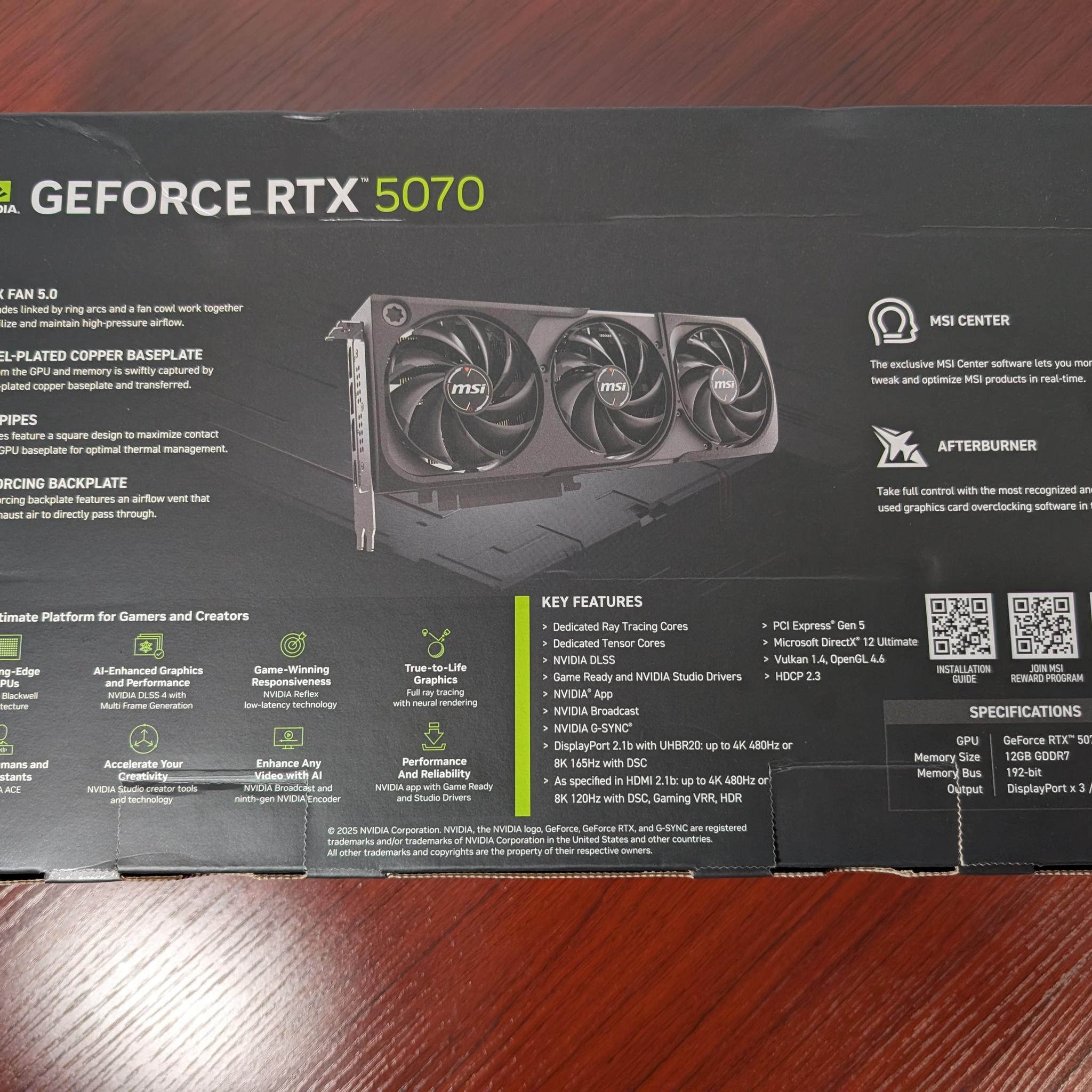 MSI GeForce RTX 5070 12G SHADOW 3X OC