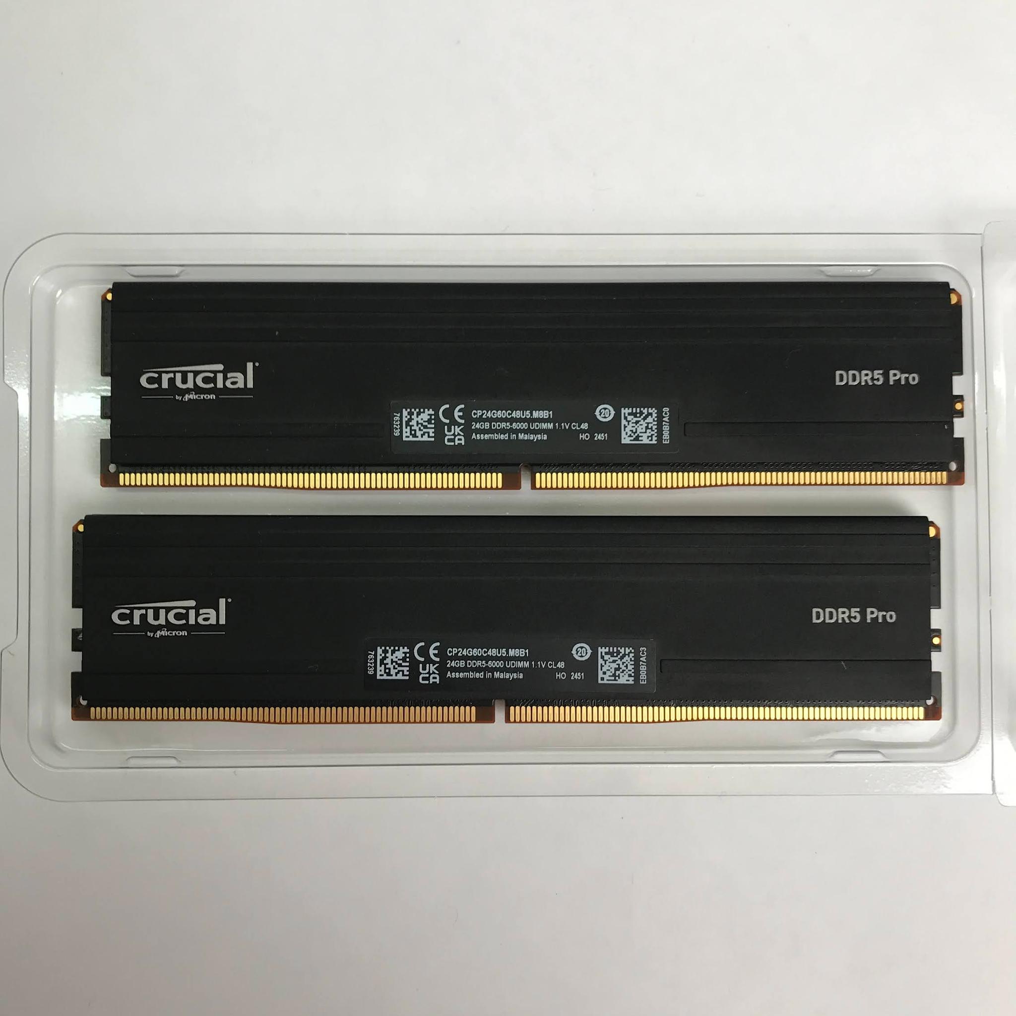 Crucial - Pro 48GB (2 x 24GB) DDR5 6000 (PC5 48000) XMP 3.0 & AMD EXPO Ready