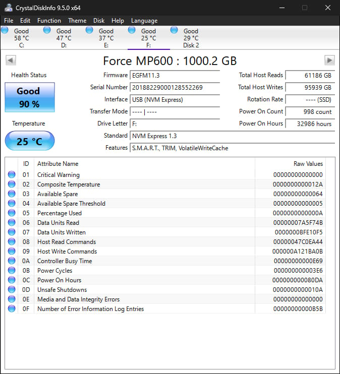 1TB Corsair MP600 Gen4 NVMe M.2 SSD