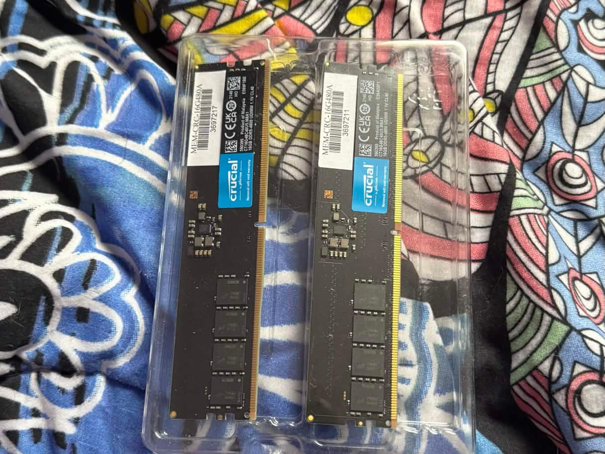 Crucial 16GB DDR5 3200MHz PC4-25600 CL22 Desktop UDIMM Memory