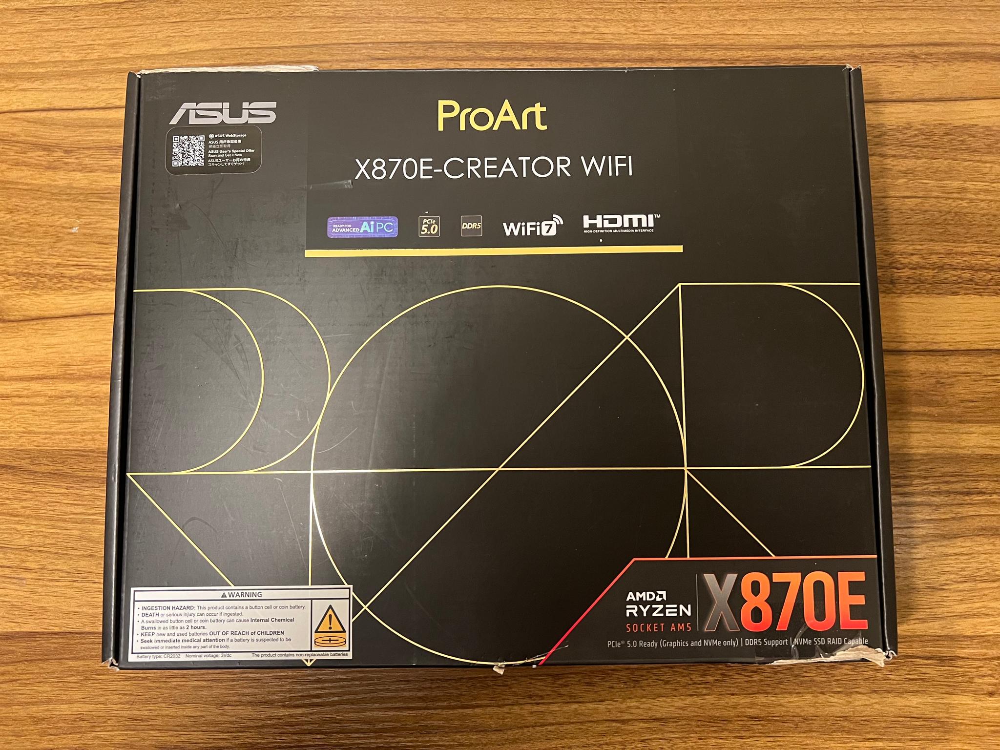 Ryzen 9 9950X + ASUS ProArt X870E-CREATOR WIFI ATX Motherboard Bundle
