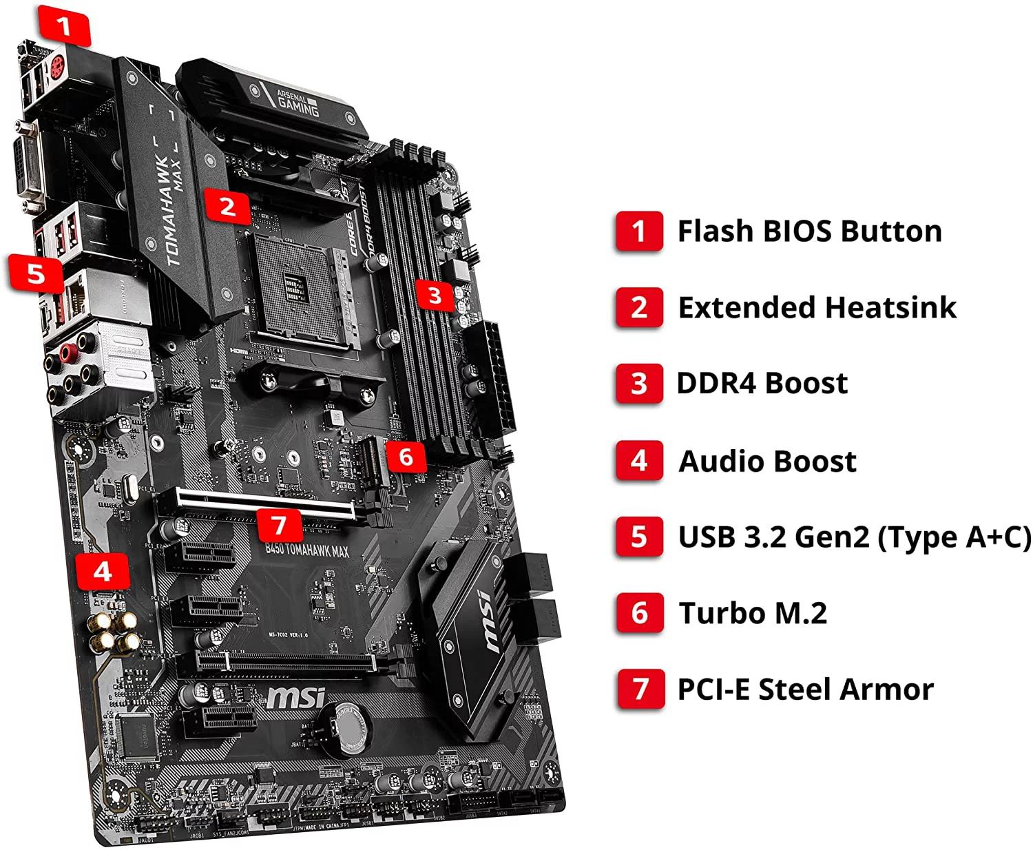 MSI AMD B450 Tomahawk Max ATX Motherboard | Barely Used