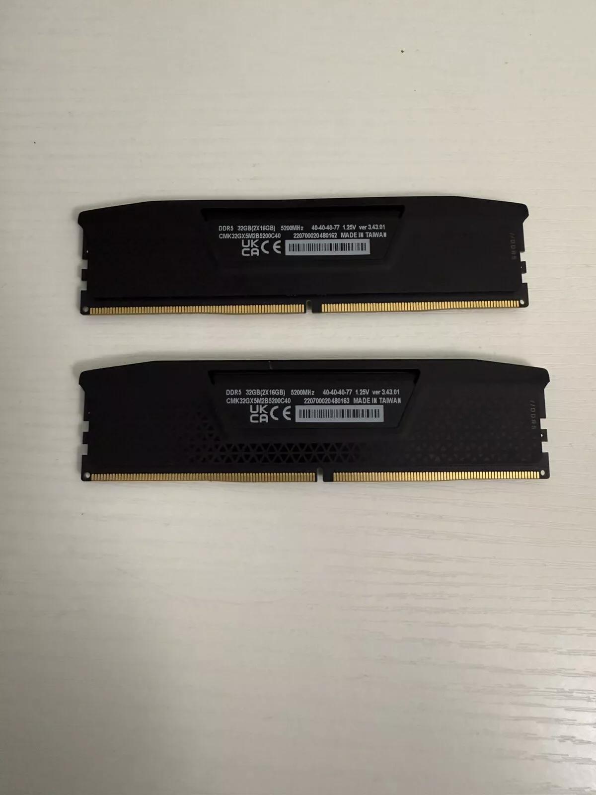 Corsair VENGEANCE 32GB (2x16GB) DDR5-5200 CL40 40-40-40-77 Intel XMP / AMD Expo