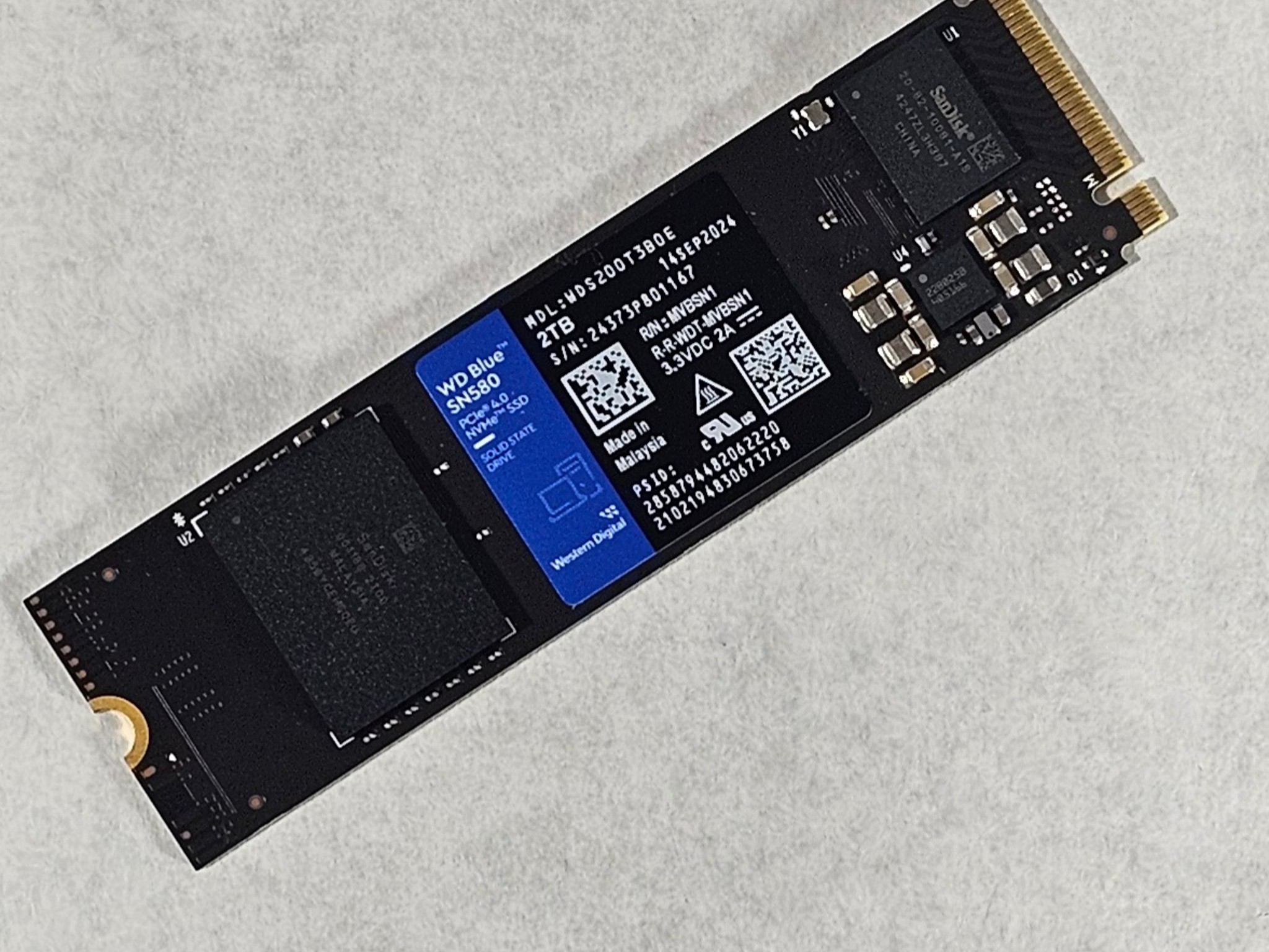 2TB NVMe M.2 SSD WD Blue SN580