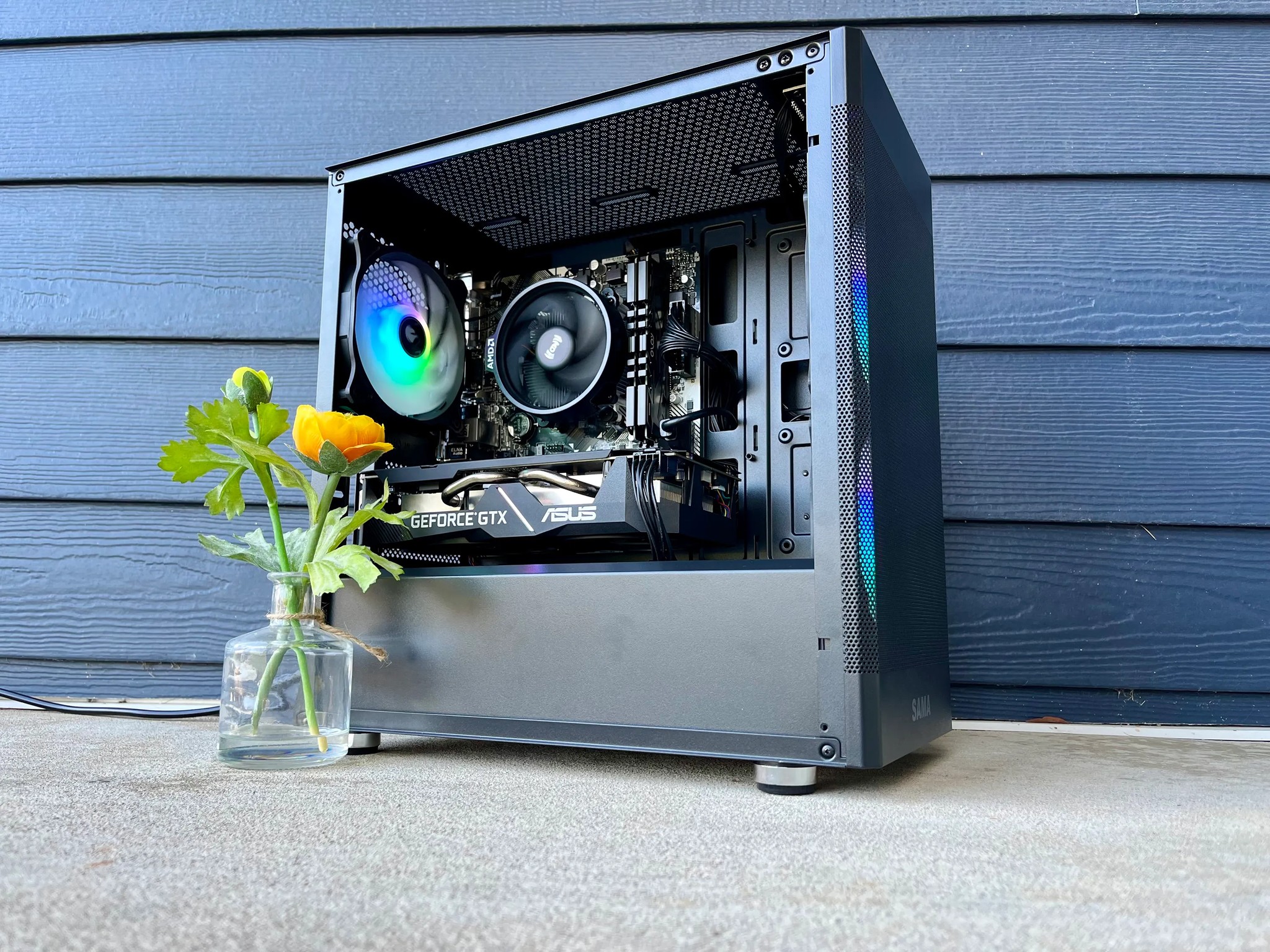 ⚫🌈Black ARGB Gaming PC⚫🌈NVIDIA GTX 1660 SUPER 6GB|AMD Ryzen 5 2600X|16GB DDR4|500GB NVME