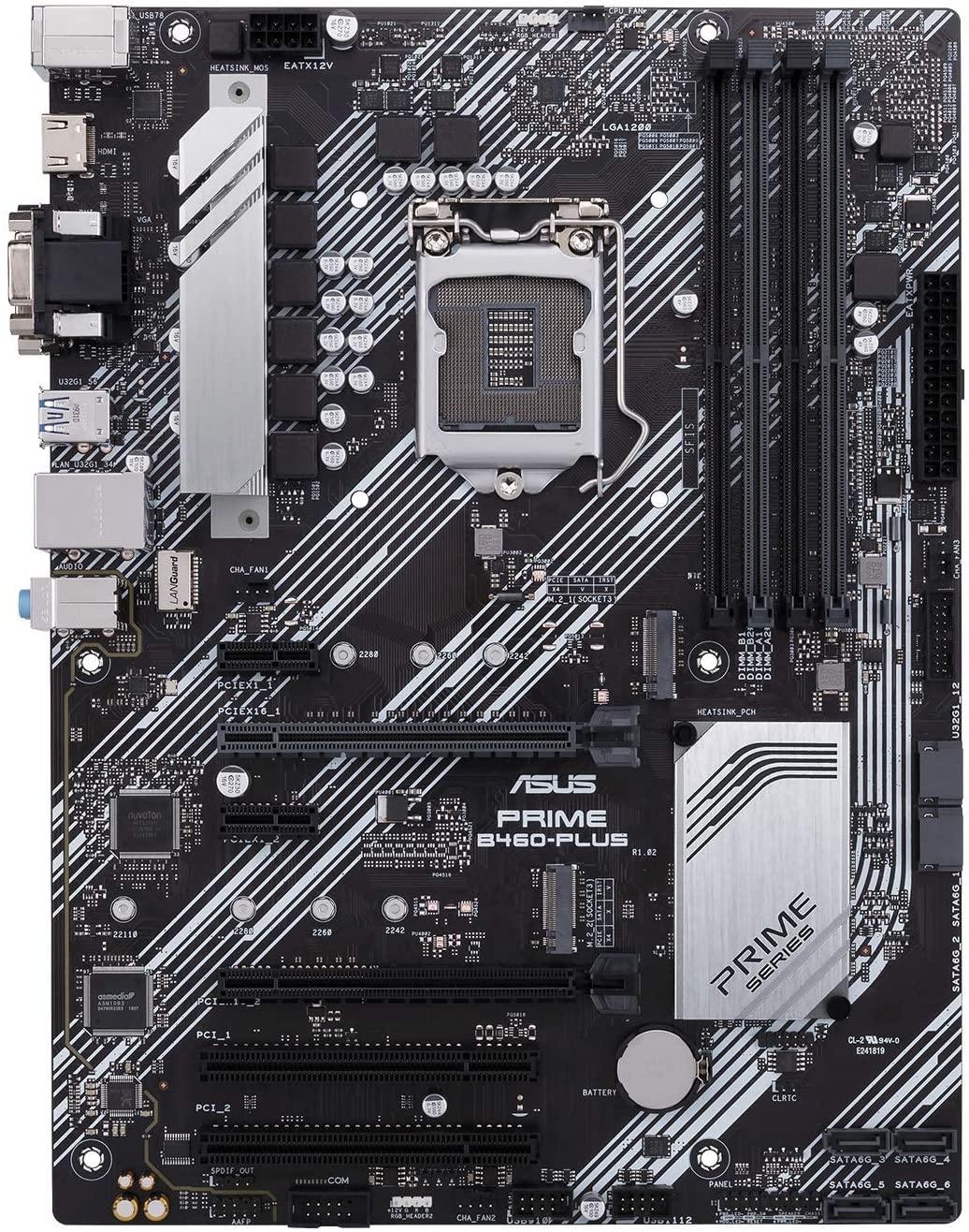 ASUS PRIME B460-PLUS Intel B460 LGA 1200 ATX DDR4 Desktop Motherboard