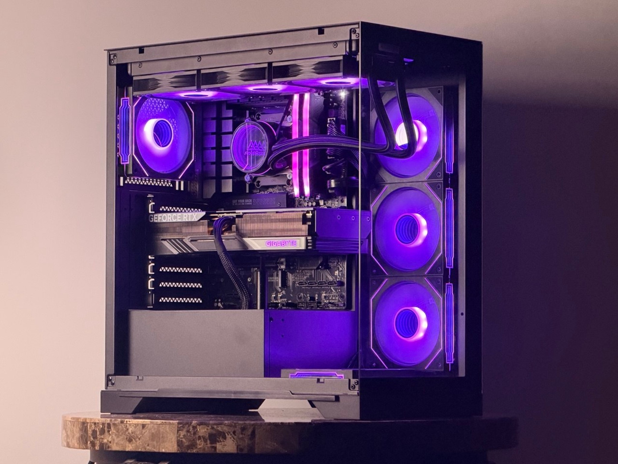 FREE SHIP 🖤🌈 Black RGB Gaming PC | RTX 4070 Ti Super 16 GB | Ryzen 7 7700 | 1TB SSD | 32 GB DDR5