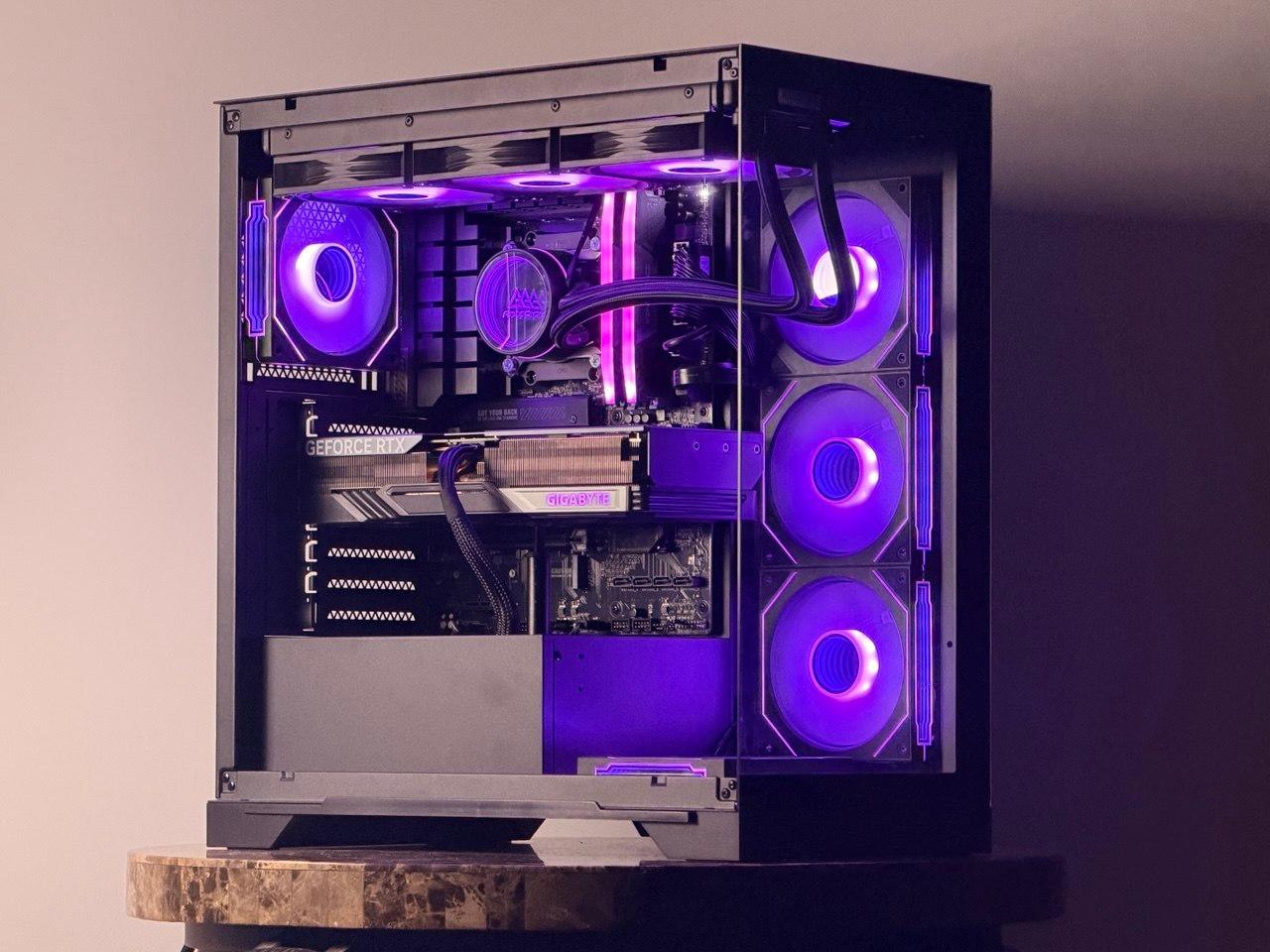 FREE SHIP 🖤🌈 Black RGB Gaming PC | RTX 4070 Ti Super 16 GB | Ryzen 7 7700 | 1TB SSD | 32 GB DDR5