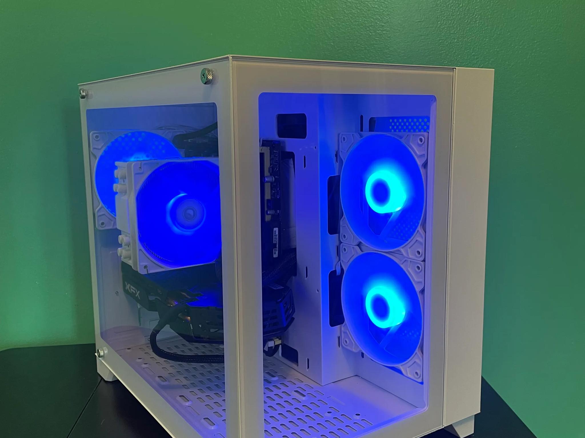 GLASS White Gaming PC| Intel i5 / Amd RX580 / 8GB / 600GB Win 10 Pro WiFi