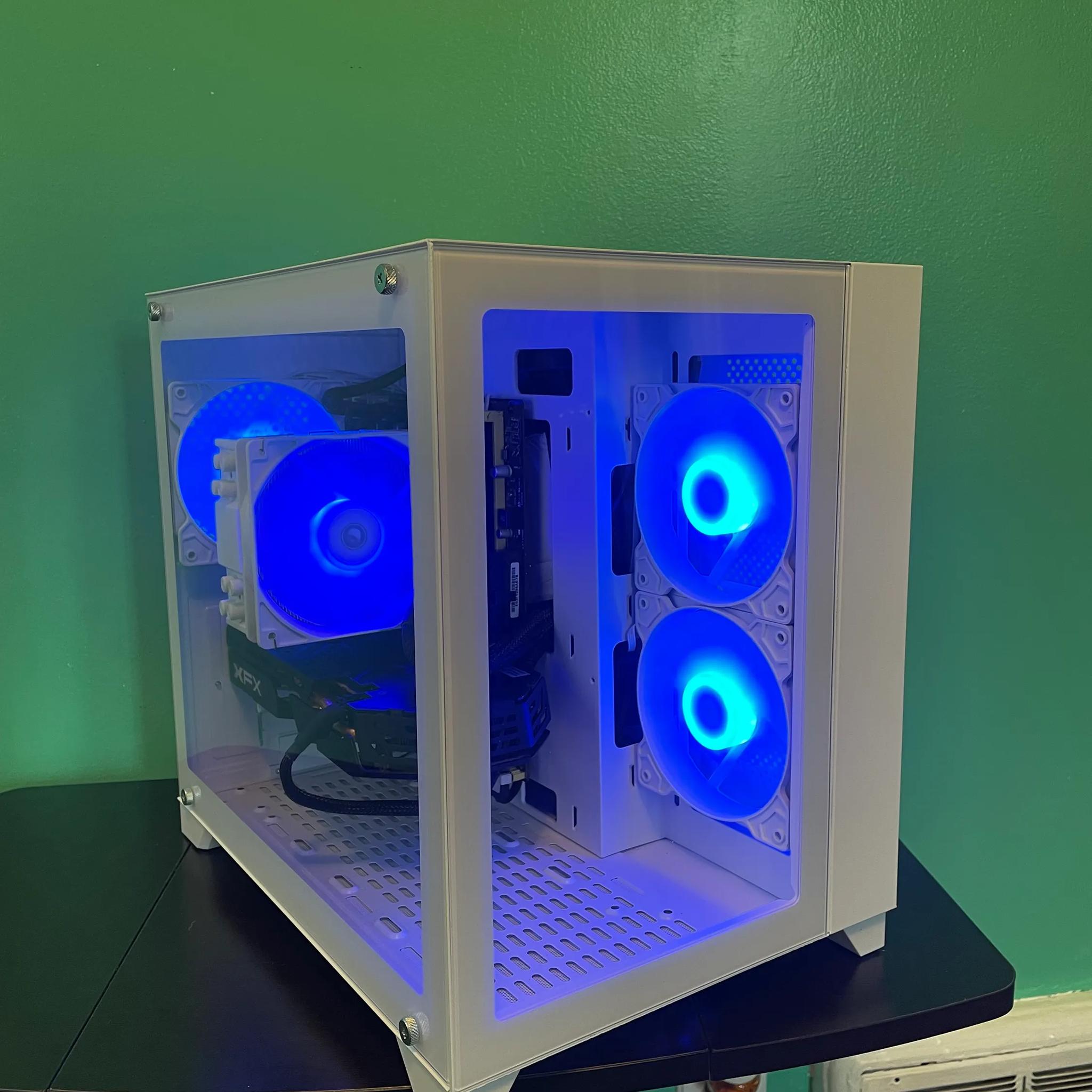 GLASS White Gaming PC| Intel i5 / Amd RX580 / 8GB / 600GB Win 10 Pro WiFi
