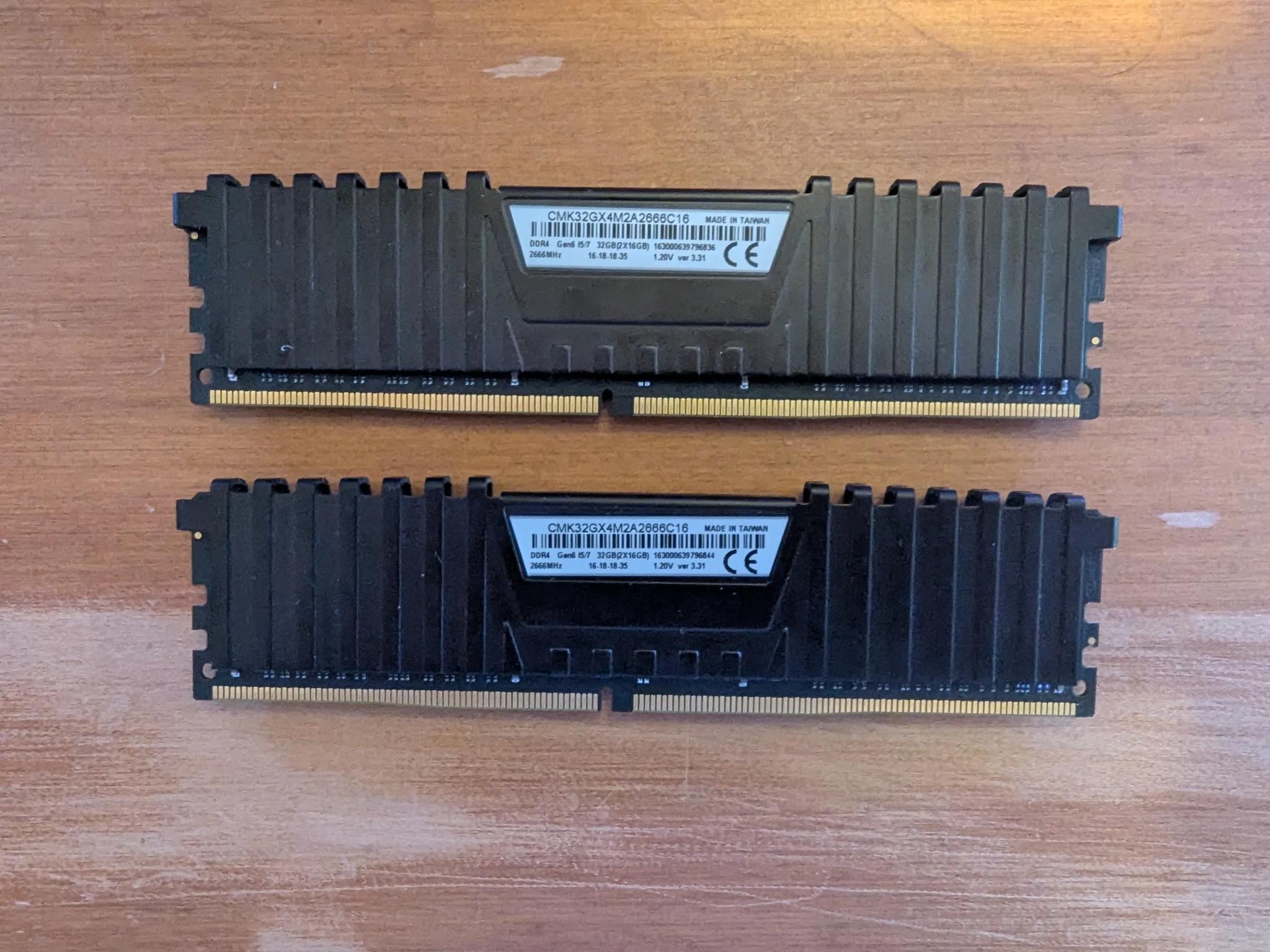32GB DDR4 Corsair 2666MHz RAM