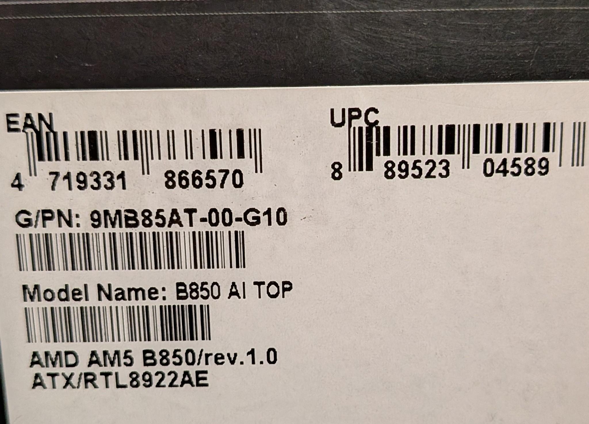 Gigabyte B850 AI TOP ATX AM5 Motherboard