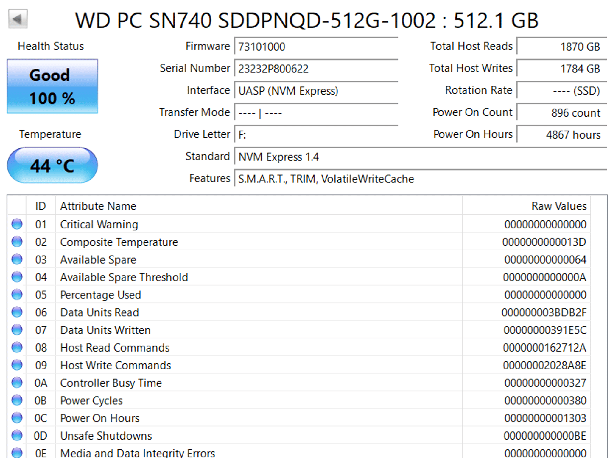Western Digital PC SN740 Opal 512GB