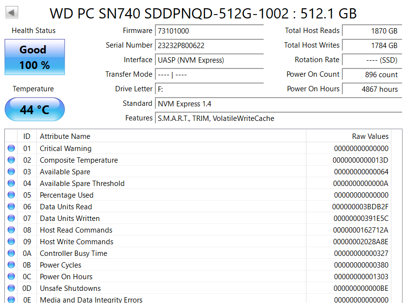 Western Digital PC SN740 Opal 512GB