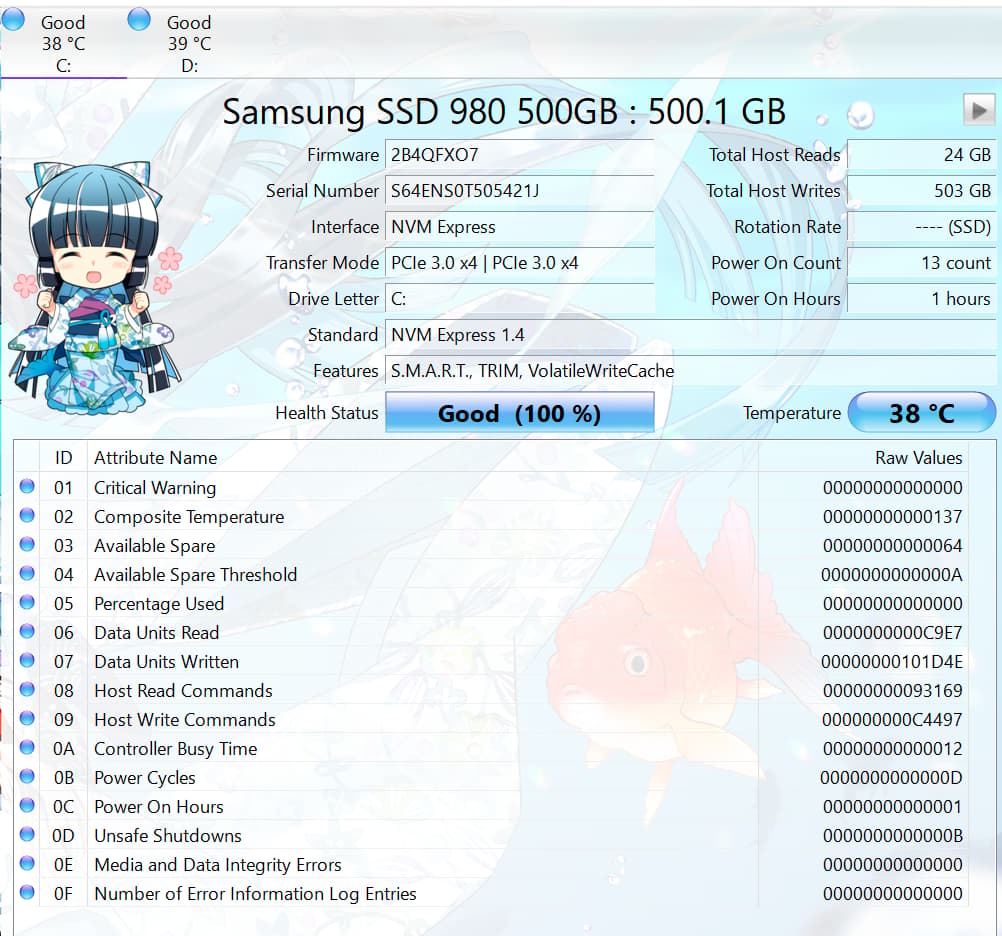 Waifu Vision-RTX 3080, i9-11900K, 1.5 Tb Samsung 980 SSDs, 32Gb, AIO, EVGA 850W