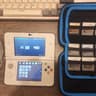 New Nintendo 3DS (Non-XL), Games, Case, 2 chargers, and clear case on console, 32gb microSD