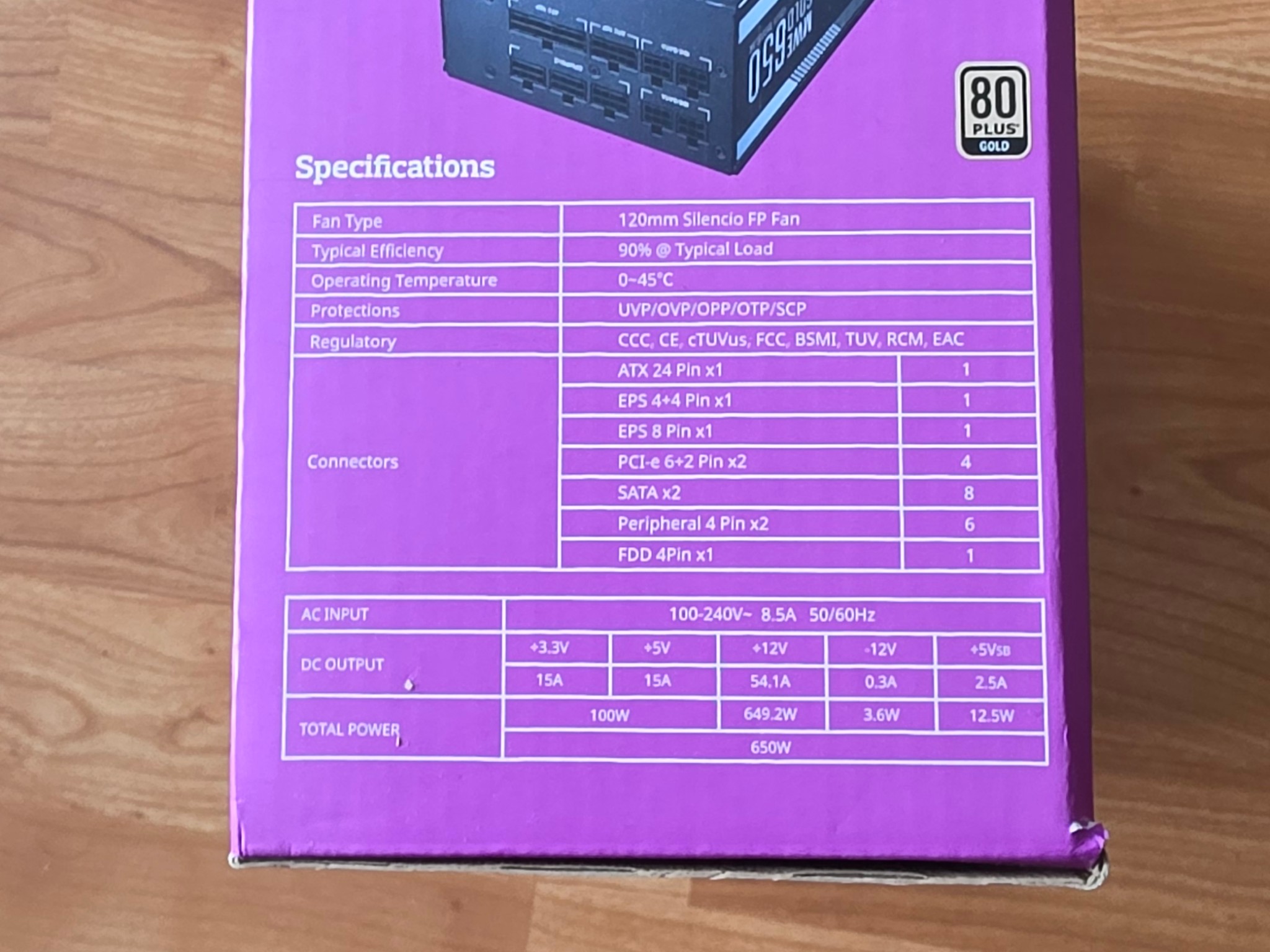 Cooler Master MWE 650 Gold Full Modular 650W 80+ Gold ATX Power Supply