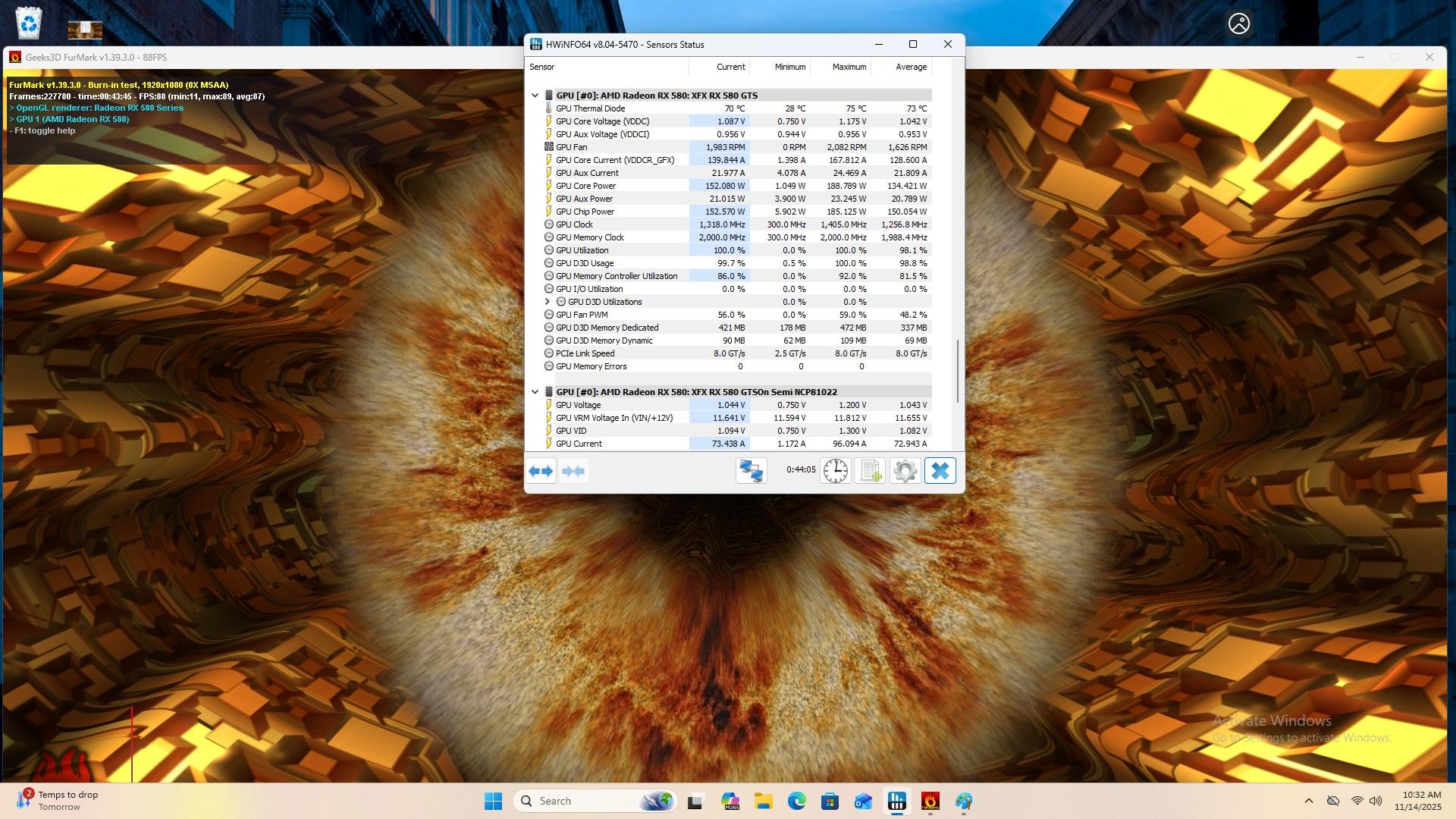 XFX RX 580 GTS 8GB GPU