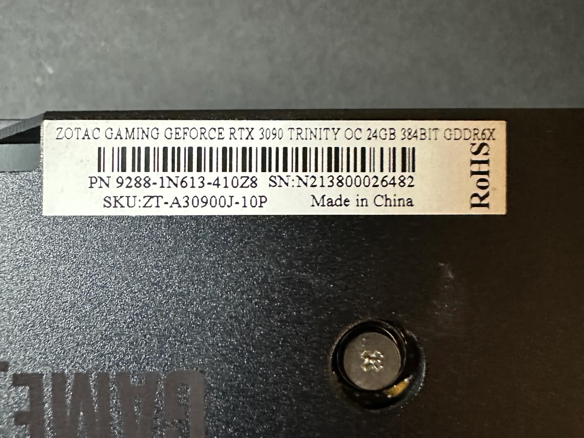 ZOTAC GAMING NVIDIA 3090 24GB OC