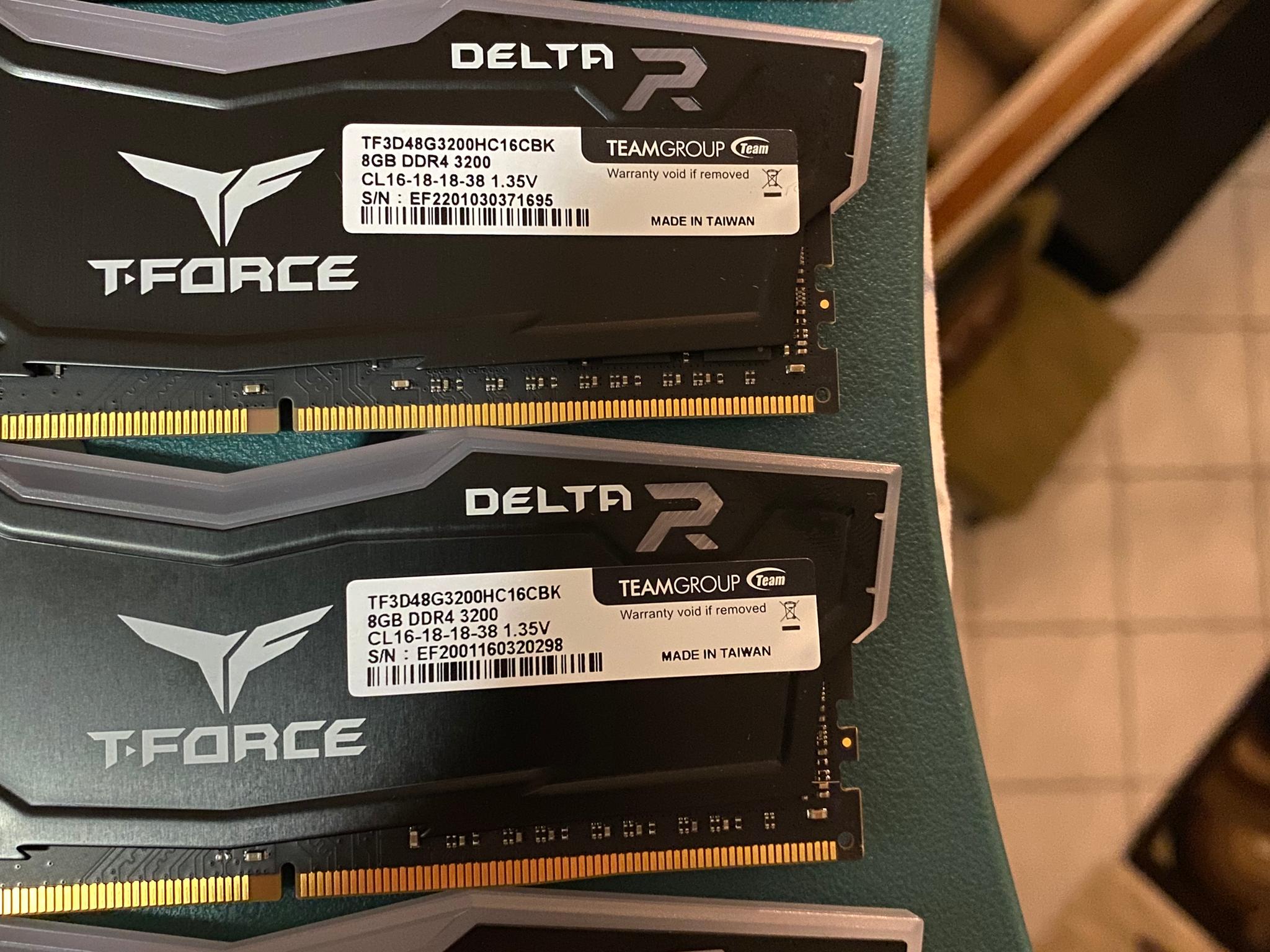 TEAMGROUP T-Force Delta RGB DDR4 RAM - 3200Mhz CL16 - 32gb (4x8gb)