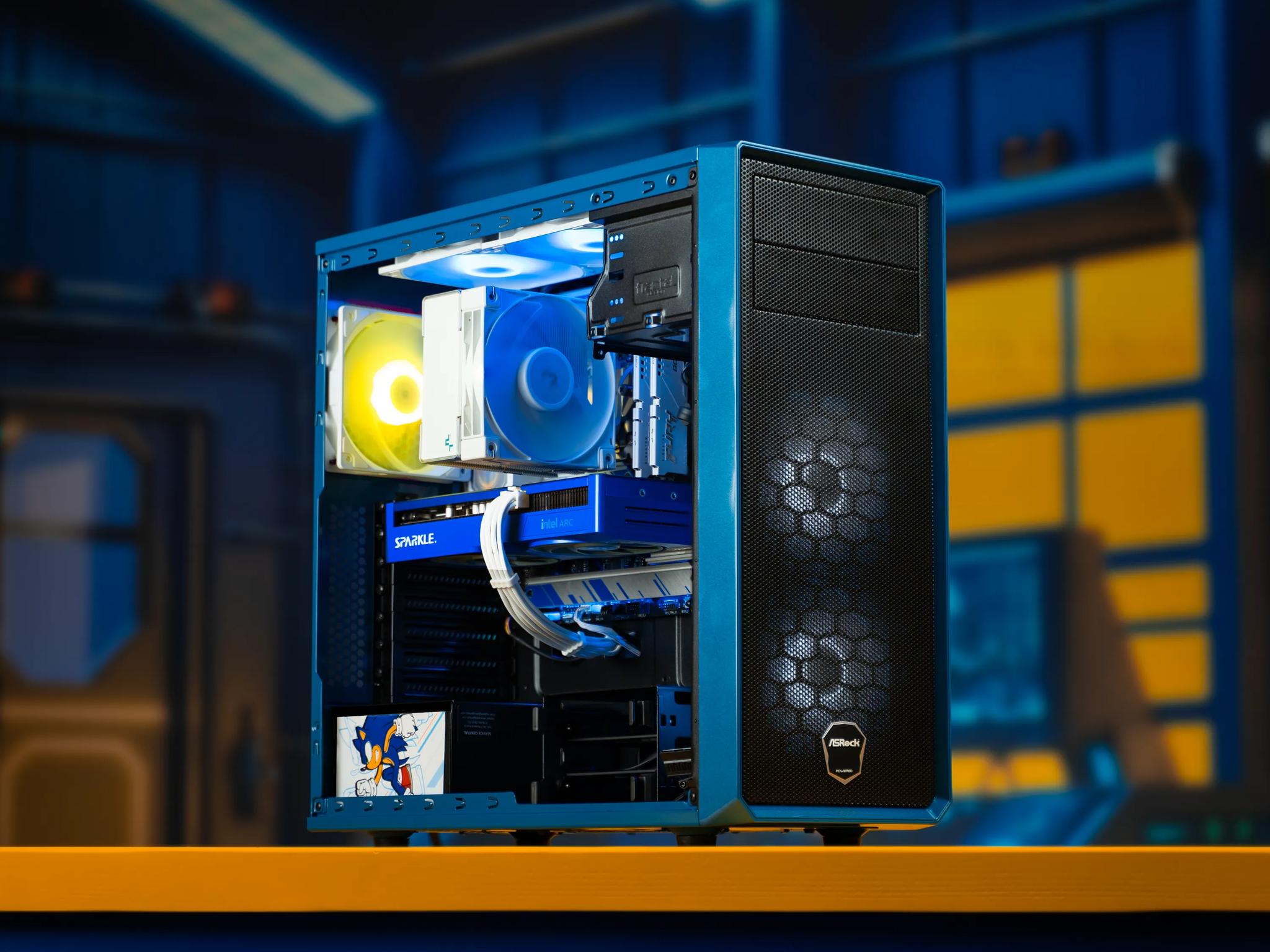 “Sonic's Arc” Intel Arc B570 i5 12400F 32GB Windows 11 Pro 1TB Gaming PC Powerhouse