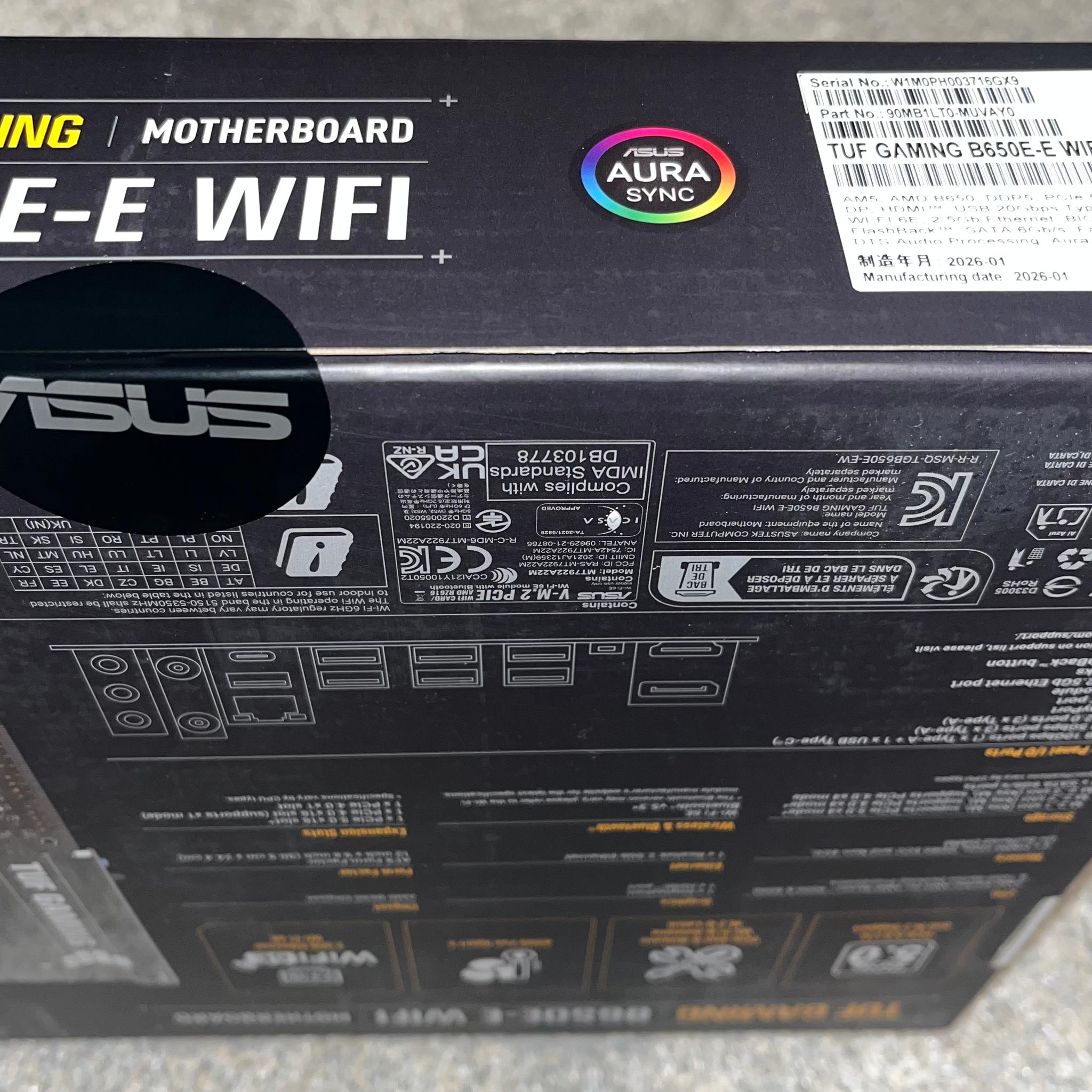 ASUS TUF Gaming B650E-E WIFI AMD AM5 B650 ATX Motherboard SEALED