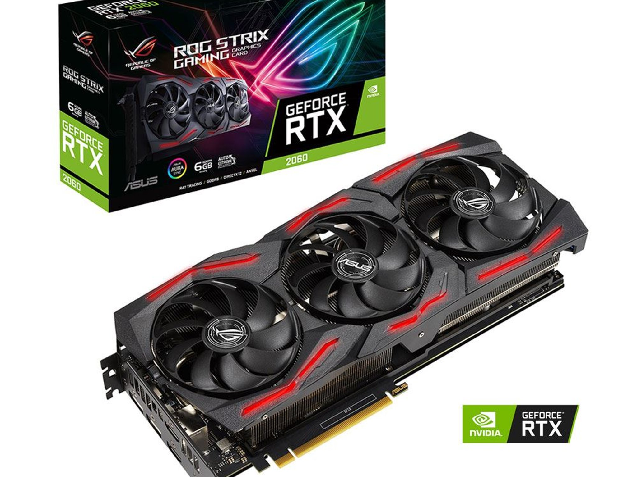 ASUS NVIDIA GeForce RTX 2060 ROG Strix EVO V2 Gaming Triple-Fan 6GB GDDR6 PCIe 3.0 Graphics Card