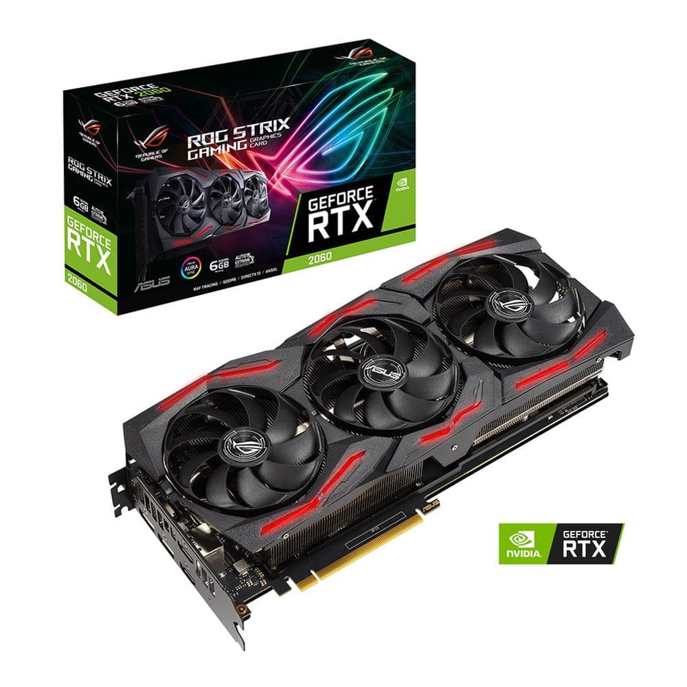 ASUS NVIDIA GeForce RTX 2060 ROG Strix EVO V2 Gaming Triple-Fan 6GB GDDR6 PCIe 3.0 Graphics Card