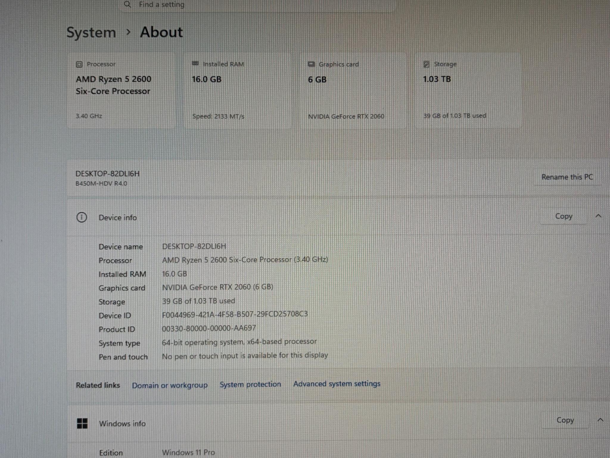 GeForce RTX 2060 Custom Gaming PC - Ryzen 5 2600, 16GB RAM