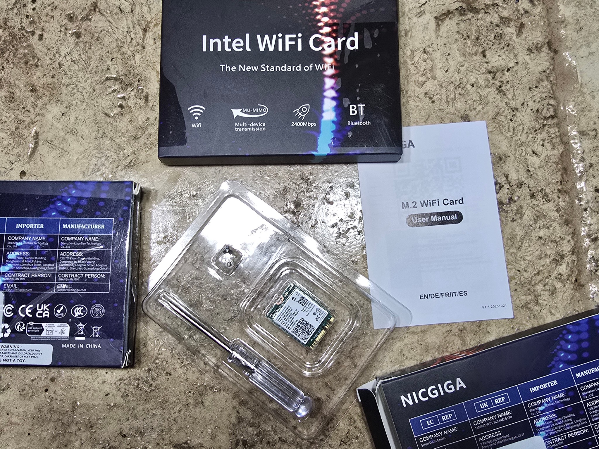 WiFi 6E Wireless Card Intel AX210 NGW Bluetooth 5.3 Tri-Band 5400Mbps Network Adapter for Laptop