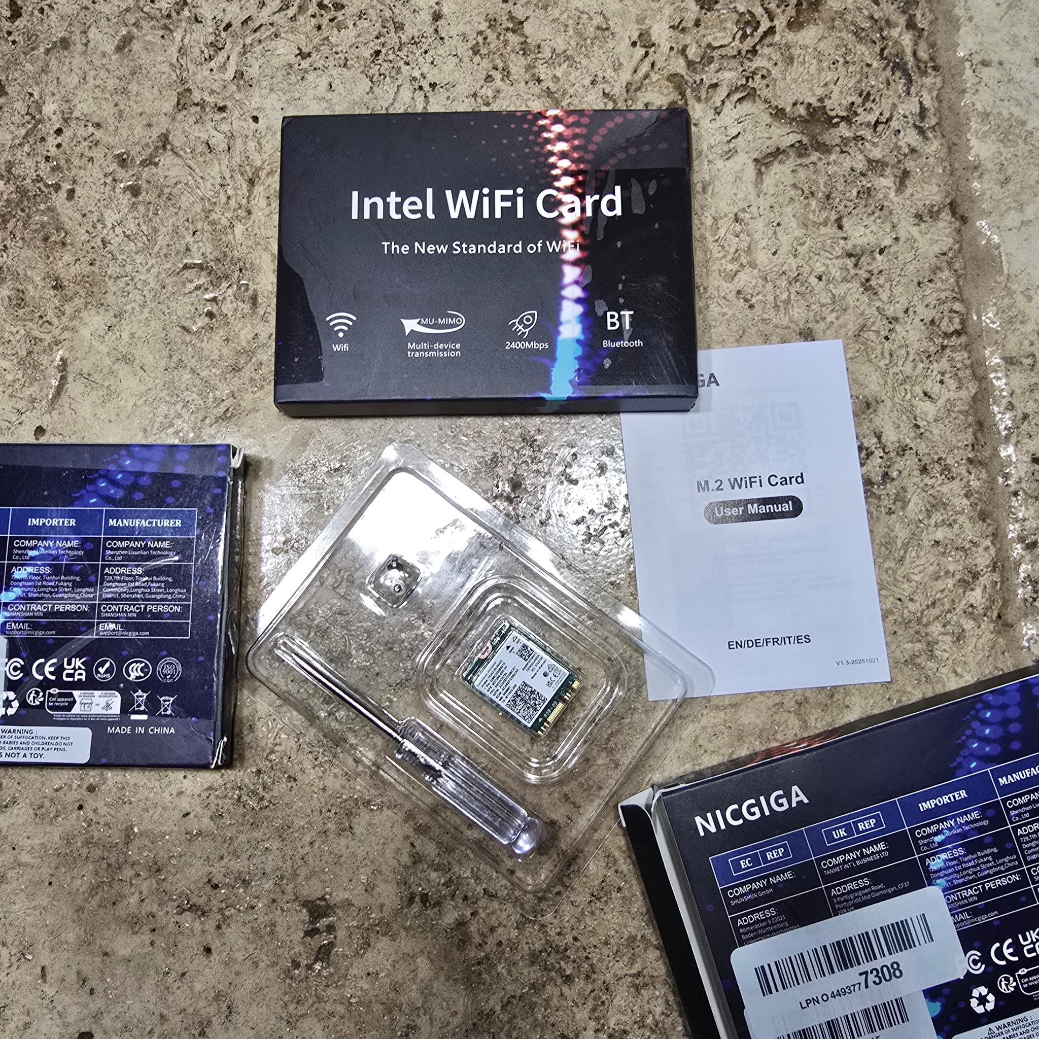 WiFi 6E Wireless Card Intel AX210 NGW Bluetooth 5.3 Tri-Band 5400Mbps Network Adapter for Laptop