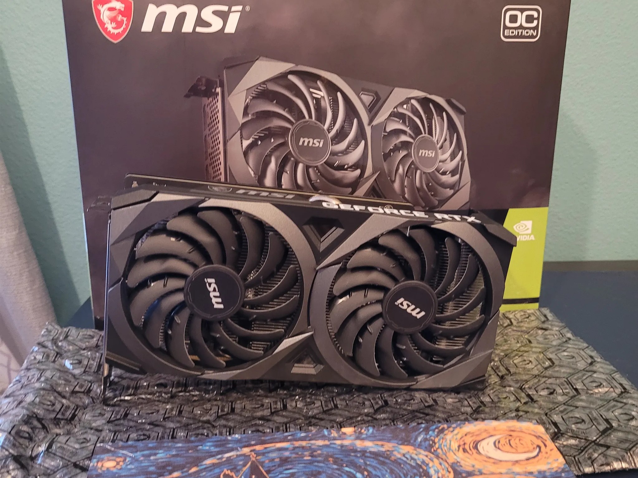 MSI Ventus 2x RTX 3060ti 8GB Non-LHR, Original Box, + V1 Tech ARGB Backplate Add-On