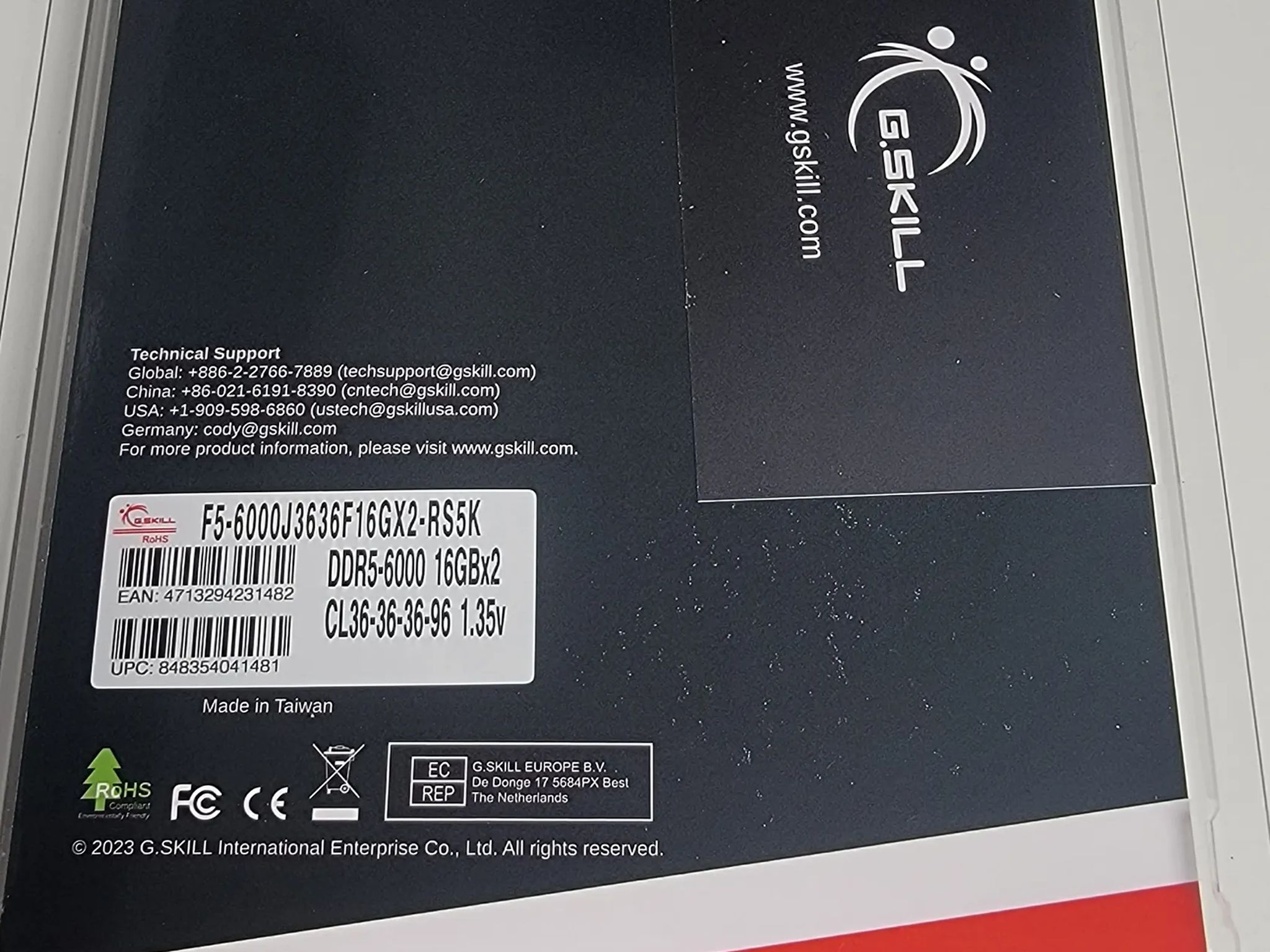 G.Skill Ripjaws S5 32GB (2 x 16GB) DDR5-6000 XMP 3.0