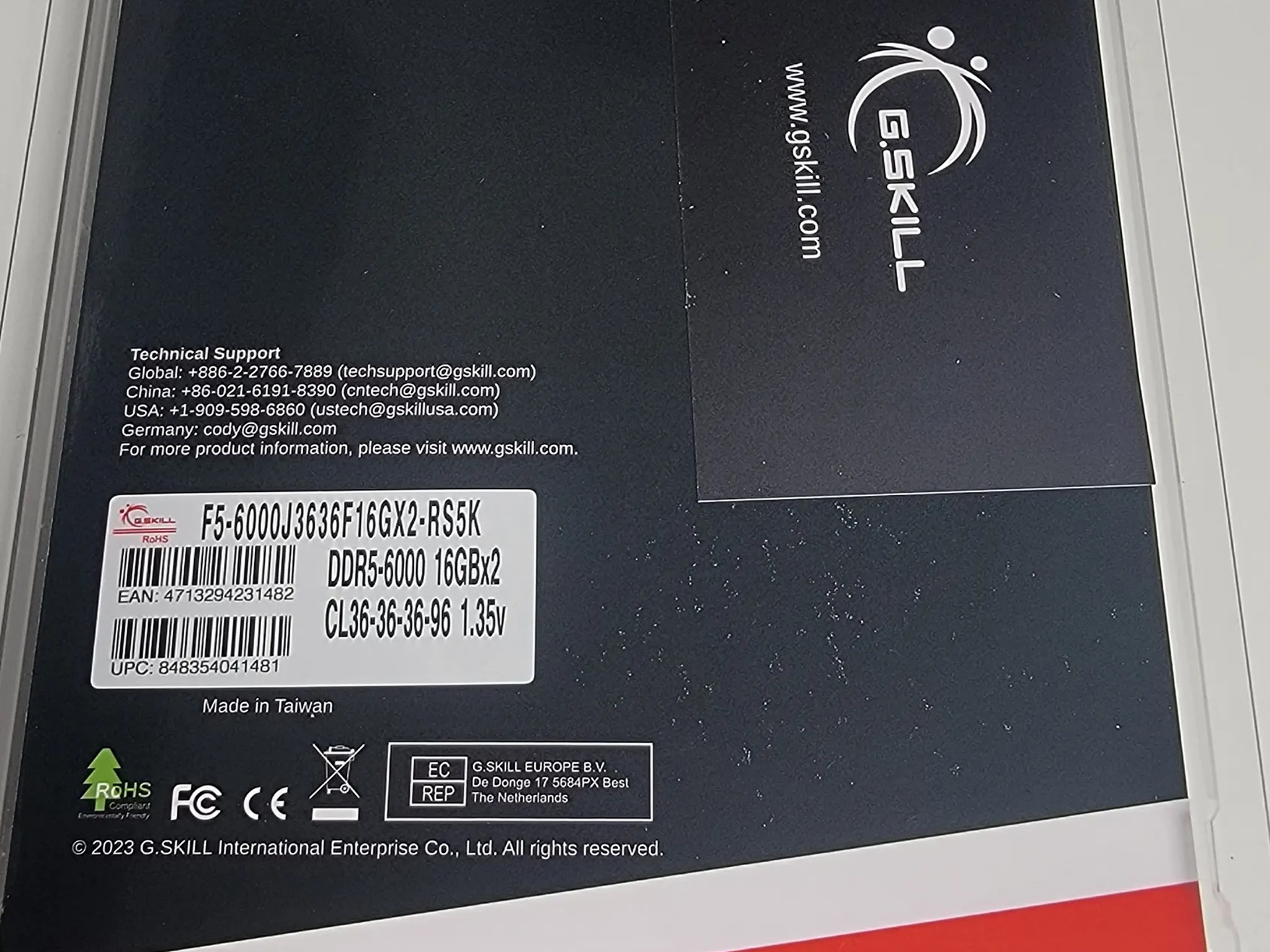 G.Skill Ripjaws S5 32GB (2 x 16GB) DDR5-6000 XMP 3.0