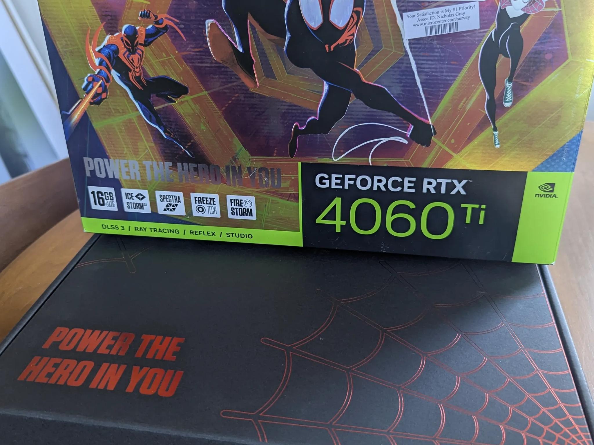 Zotac NVIDIA GeForce RTX 4060 Ti Twin Edge Spider-Man Edition Overclocked Dual Fan 16GB