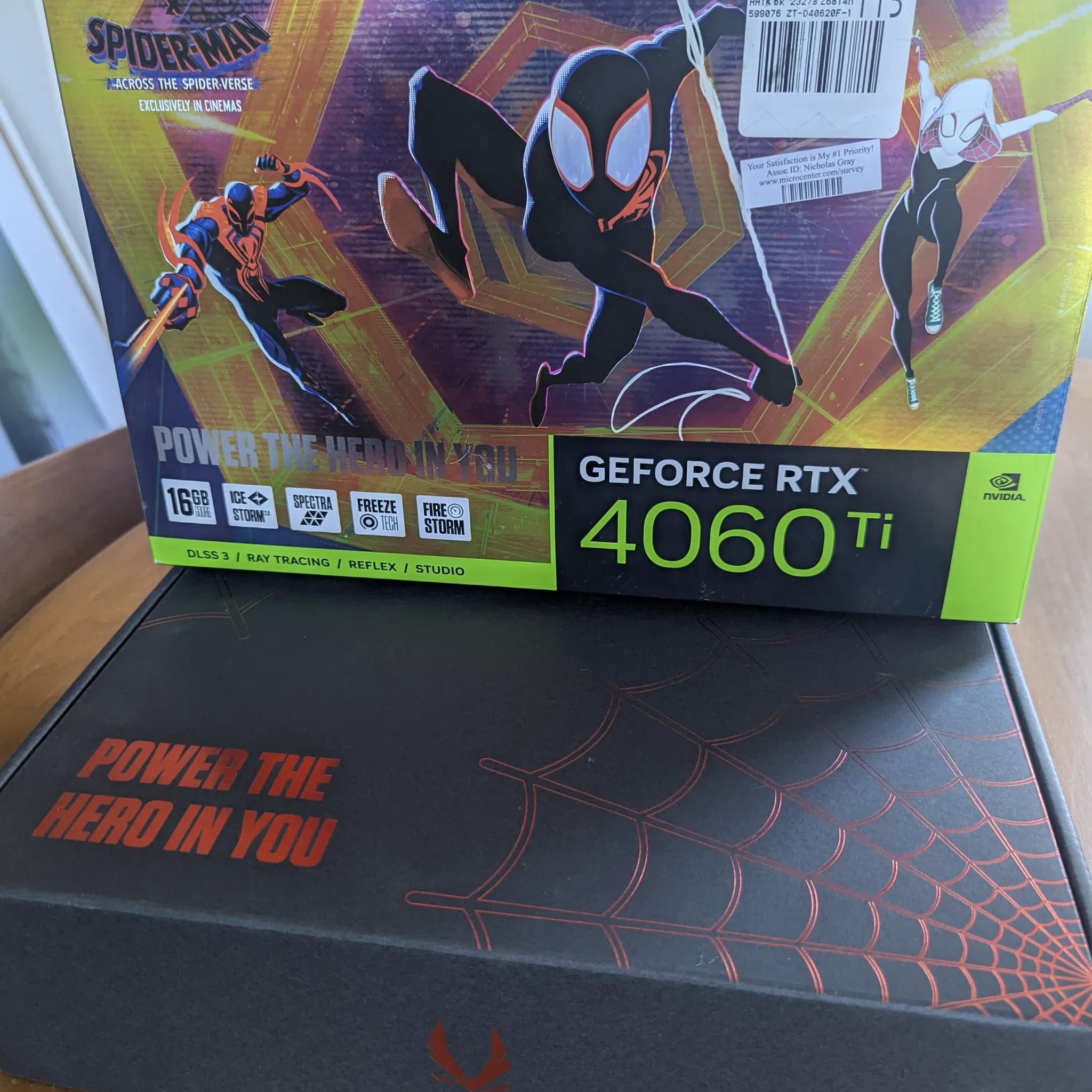 Zotac NVIDIA GeForce RTX 4060 Ti Twin Edge Spider-Man Edition Overclocked Dual Fan 16GB